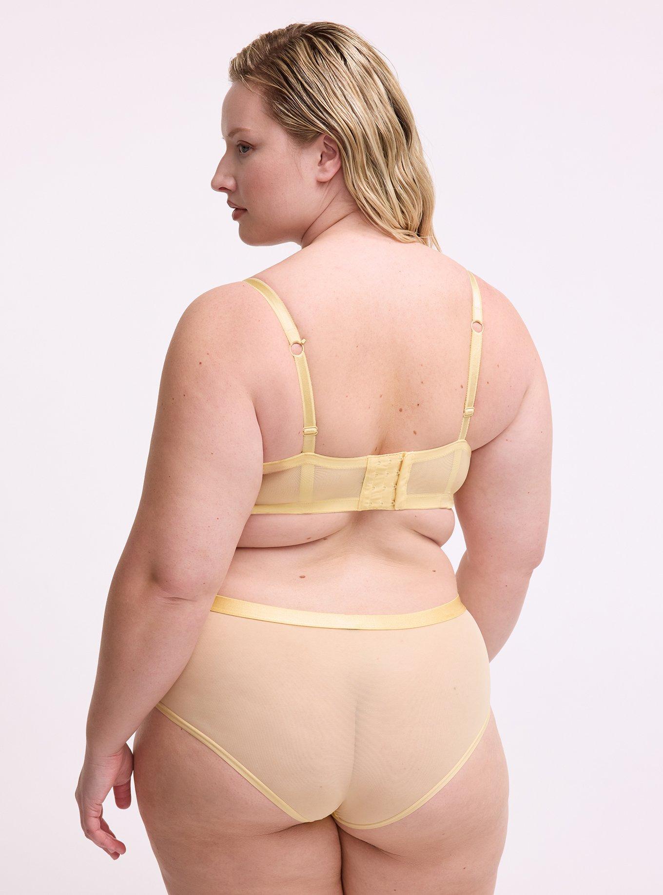 Micro & Mesh Mid-Rise Cheeky Panty, GOLDEN HAZE, alternate