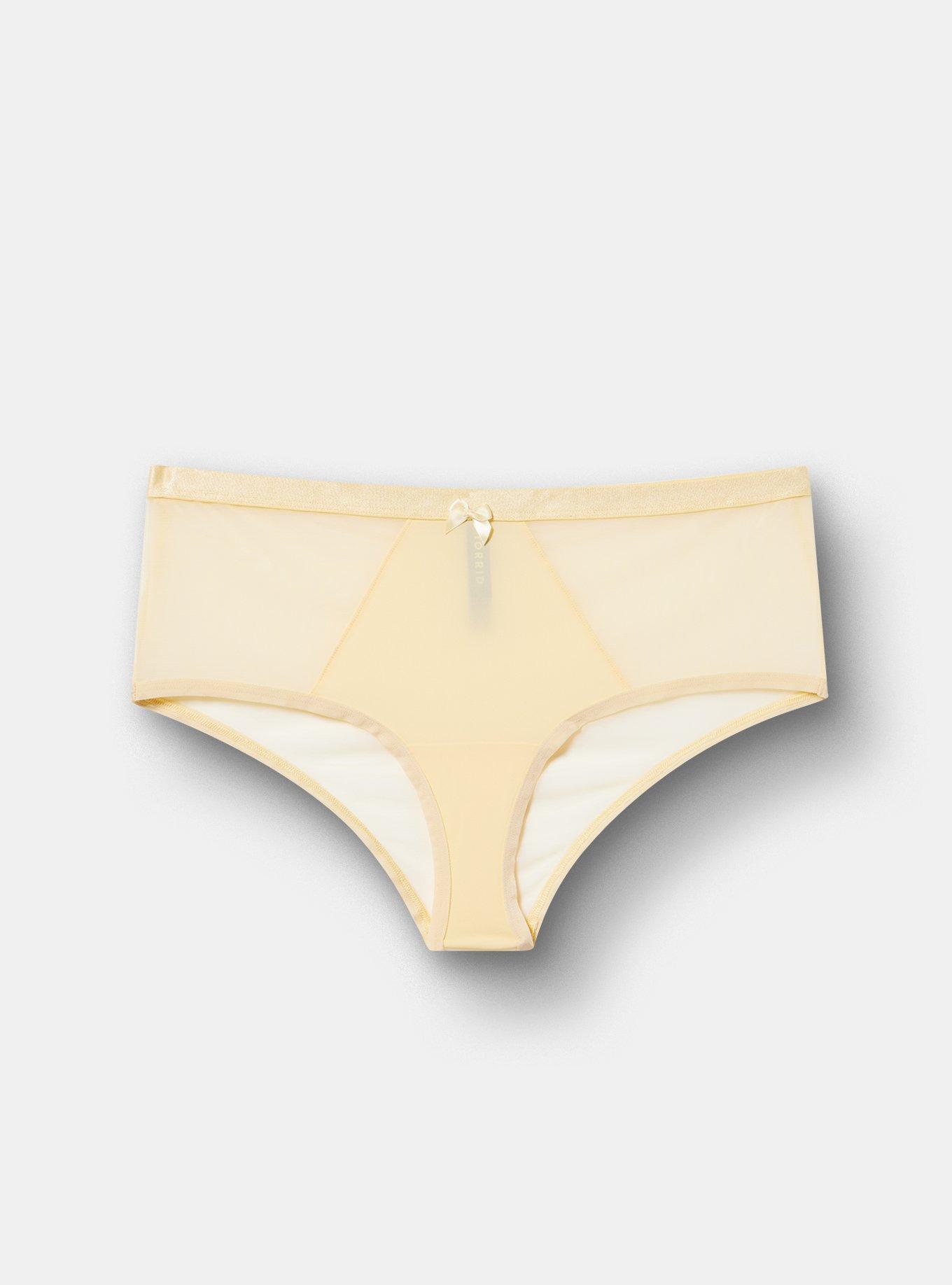 Micro & Mesh Mid-Rise Cheeky Panty, GOLDEN HAZE, hi-res