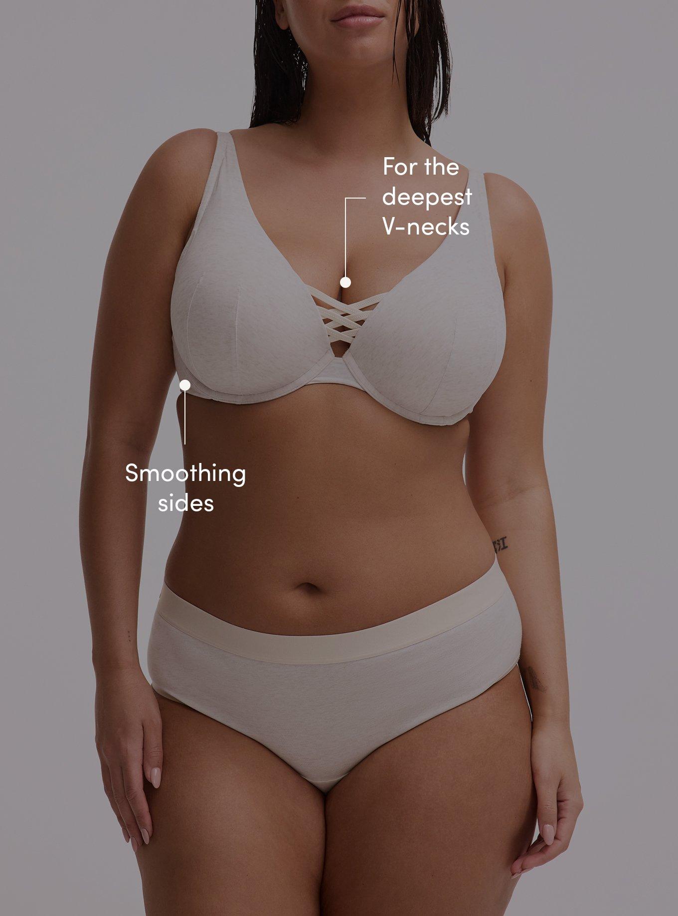 XO Plunge Push-Up Heather High Apex Bra, OATMEAL HEATHER, alternate