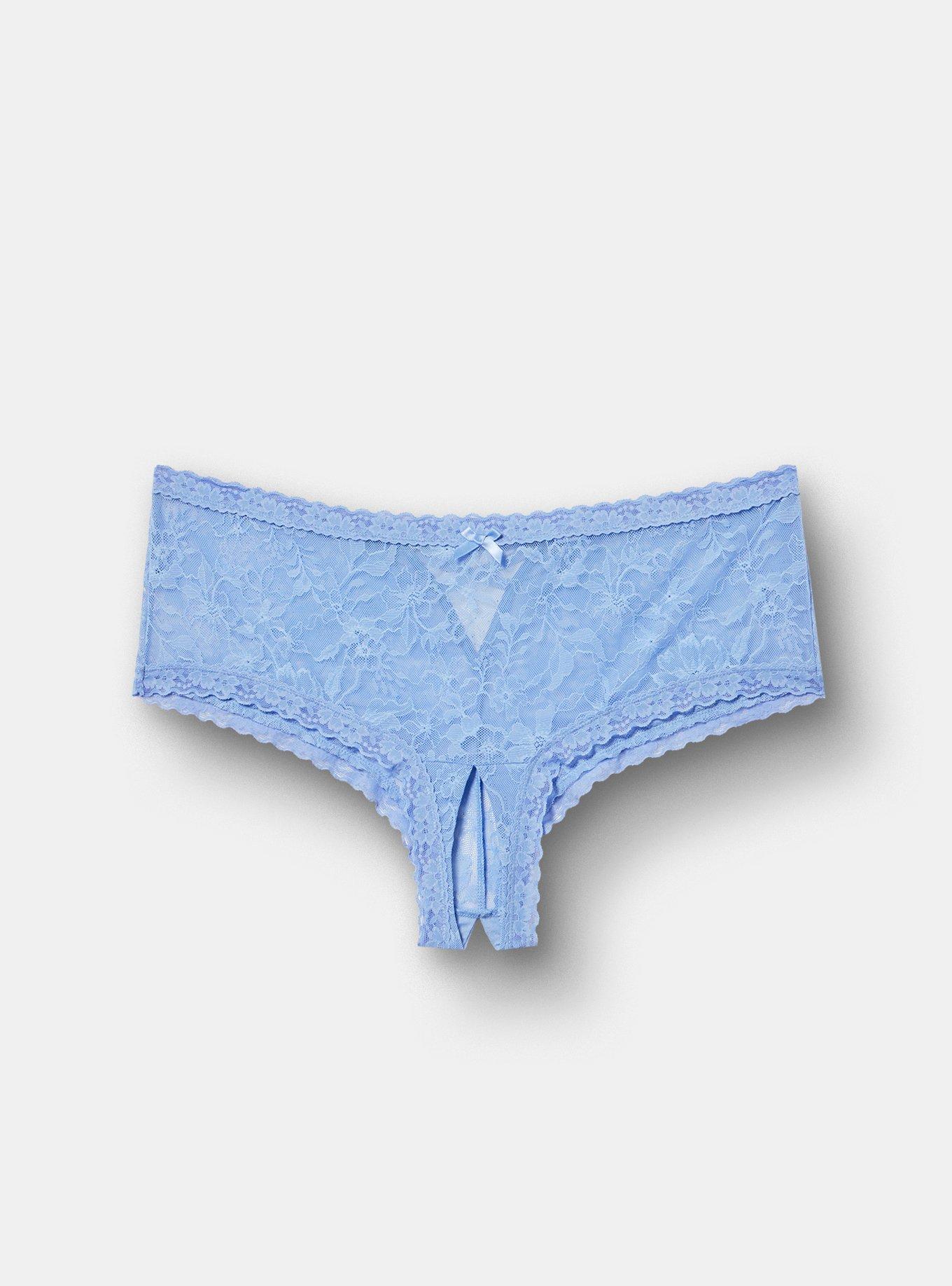 Aria Lace Cheeky Panty With Open Gusset, HYDRANGEA, hi-res