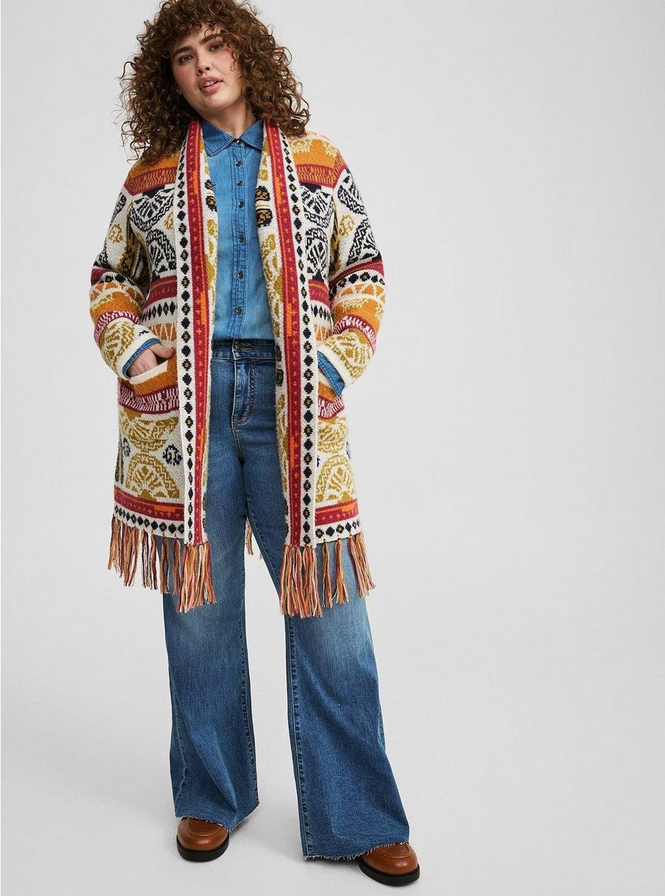 Plus Size - Boho Fringe Cardigan - Torrid Plus Size - Boho Fringe Cardigan - Torrid