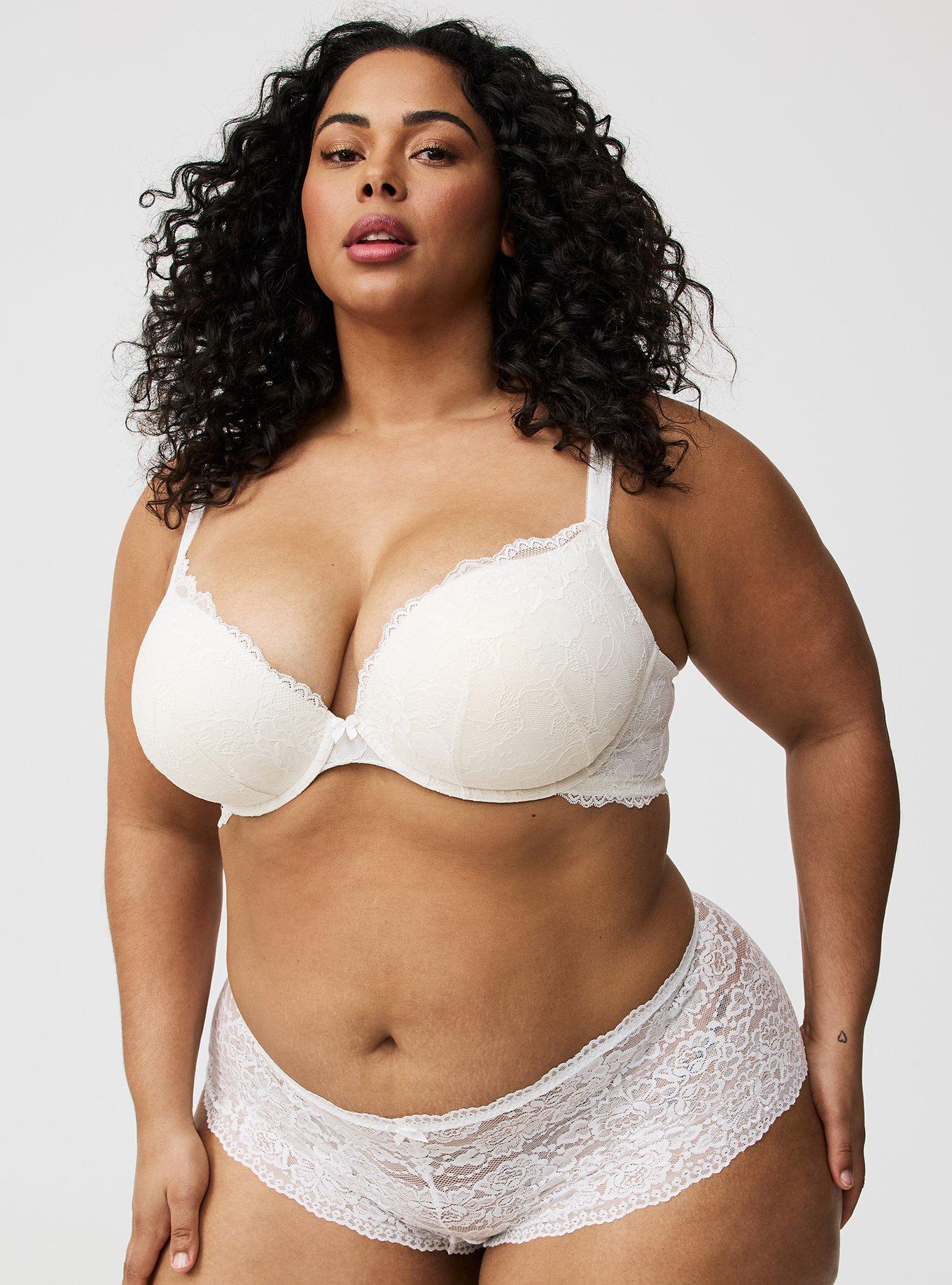 Plunge Push-Up Lace Bra, CLOUD DANCER, alternate