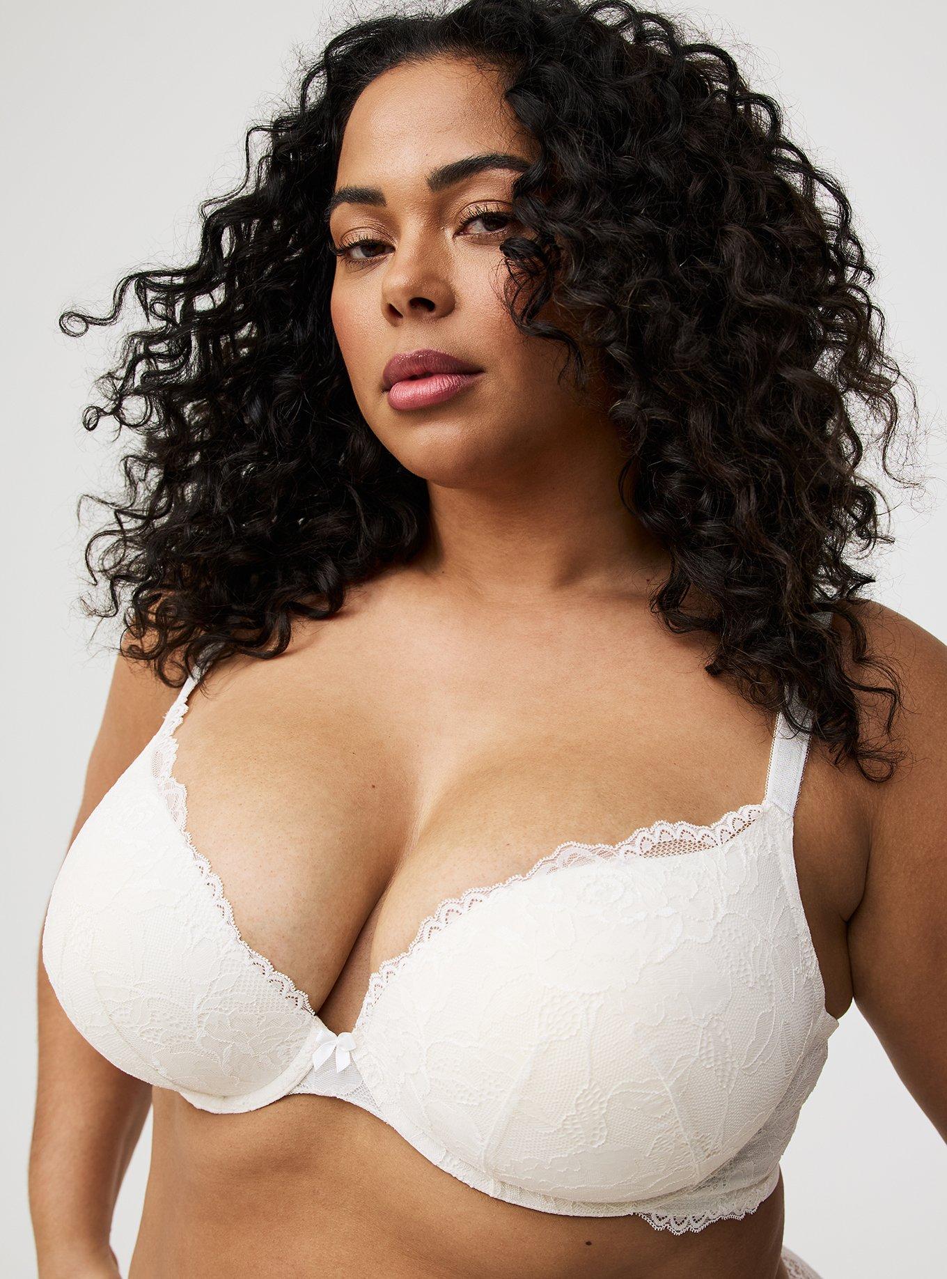 Plunge Push-Up Lace Bra, CLOUD DANCER, alternate