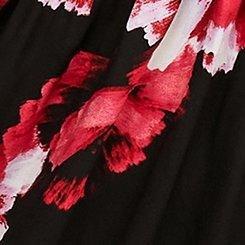 Plus Size Midi Bodice Dress, BLACK FLORAL, swatch