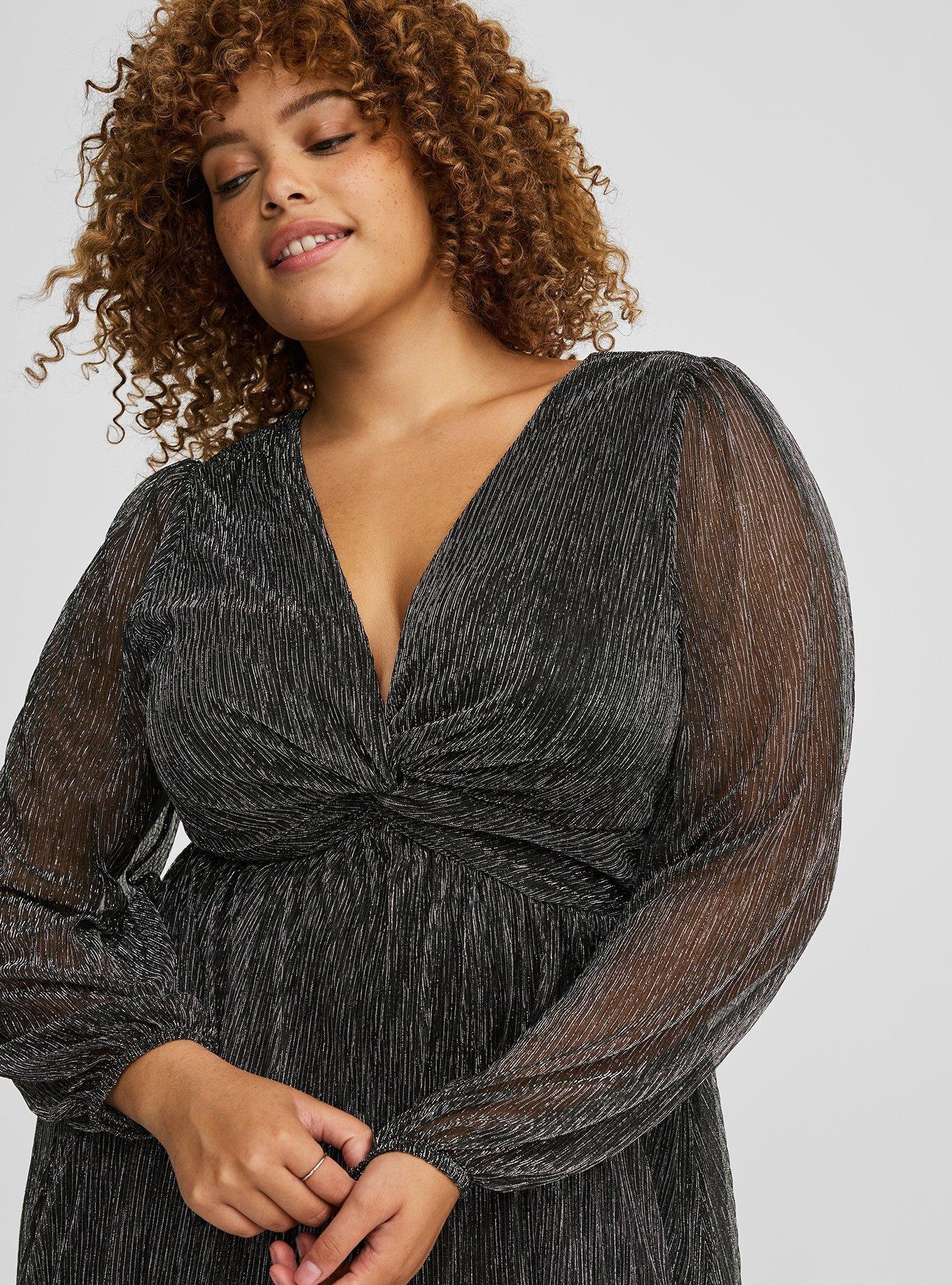 Plus Size - Metallic Mini Dress - Torrid