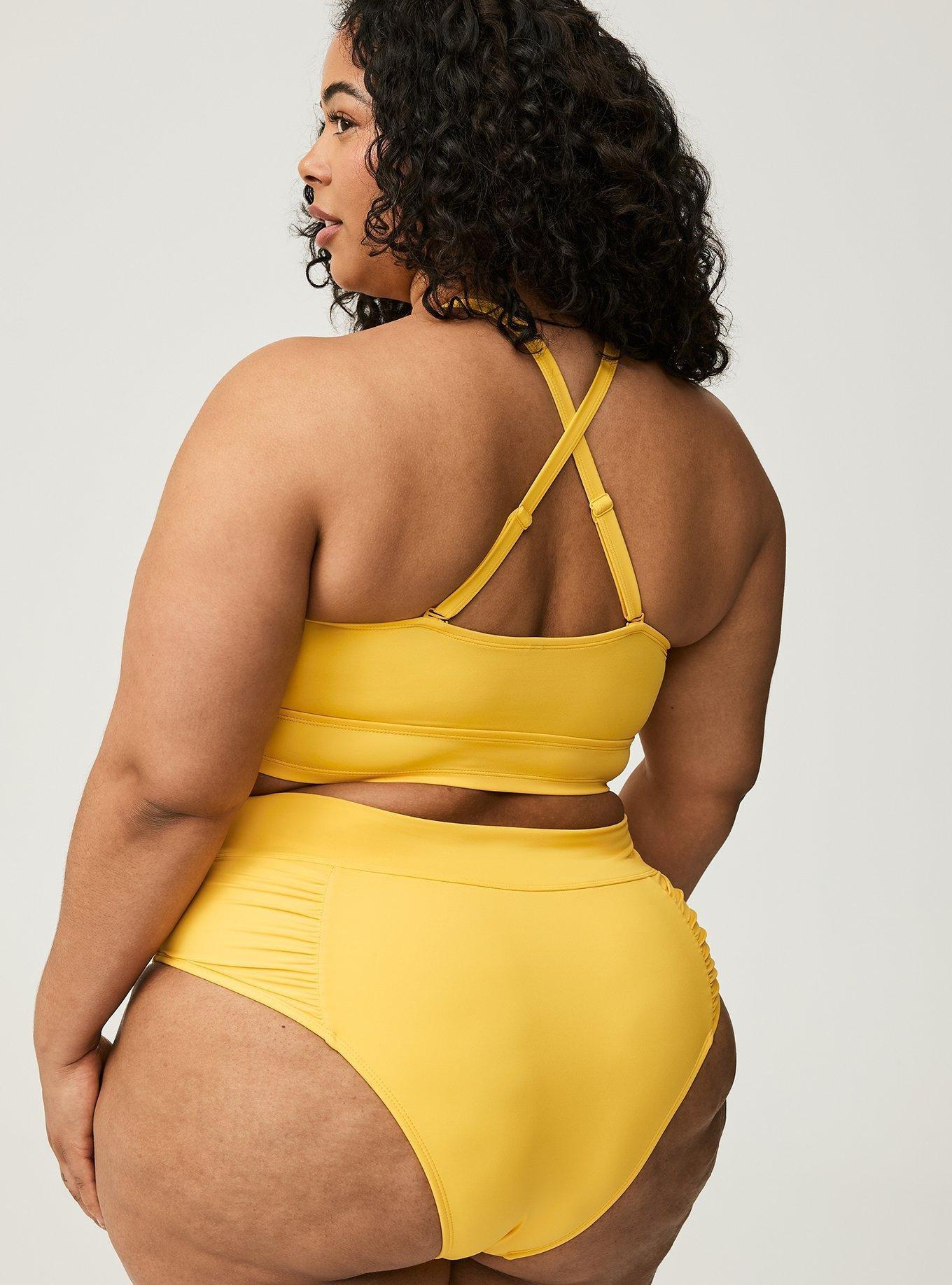 High-Waist High Leg Cheeky Swim Bottom