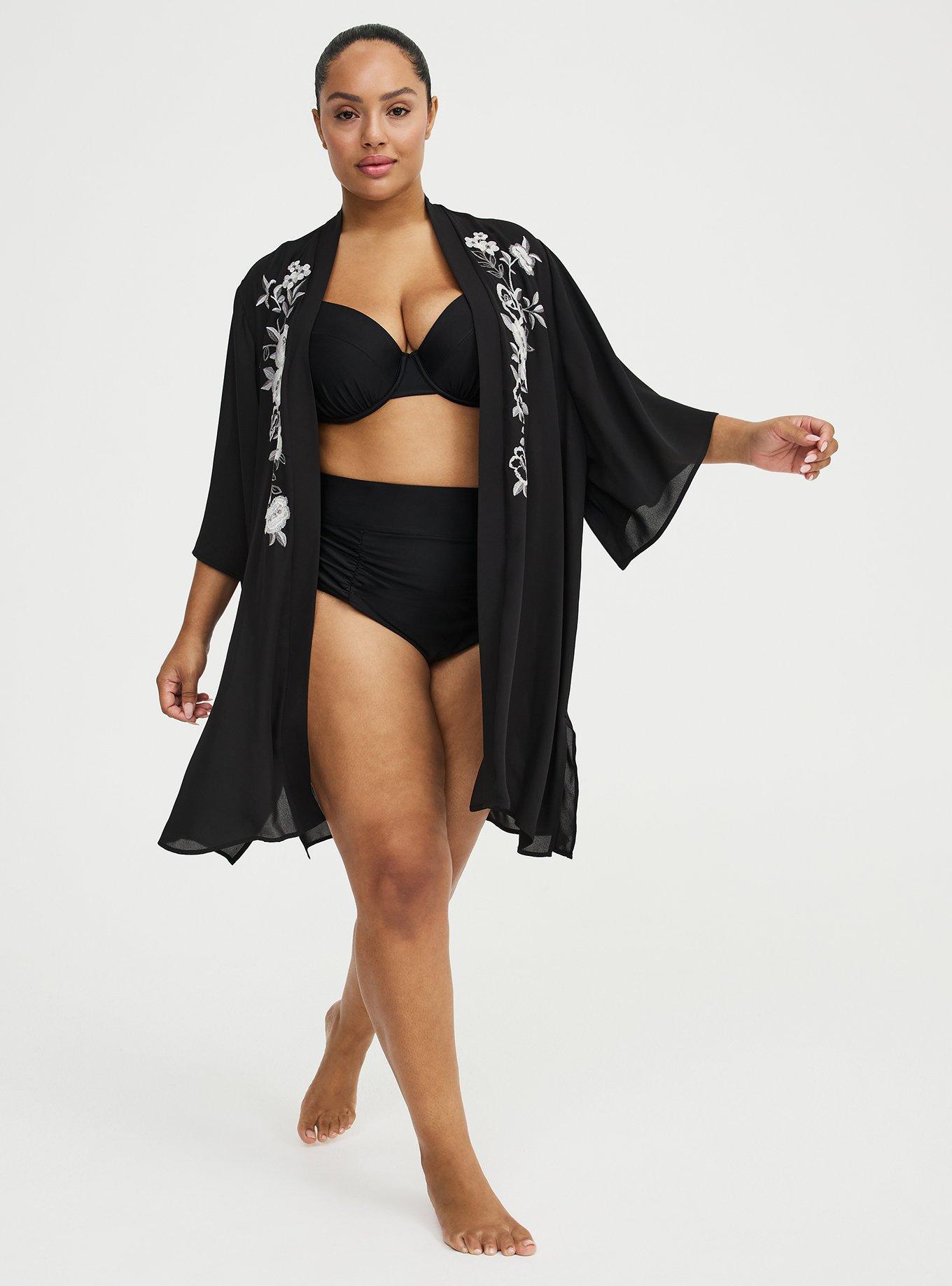 High-Waist High Cut Cheeky Swim Bottom, DEEP BLACK, alternate