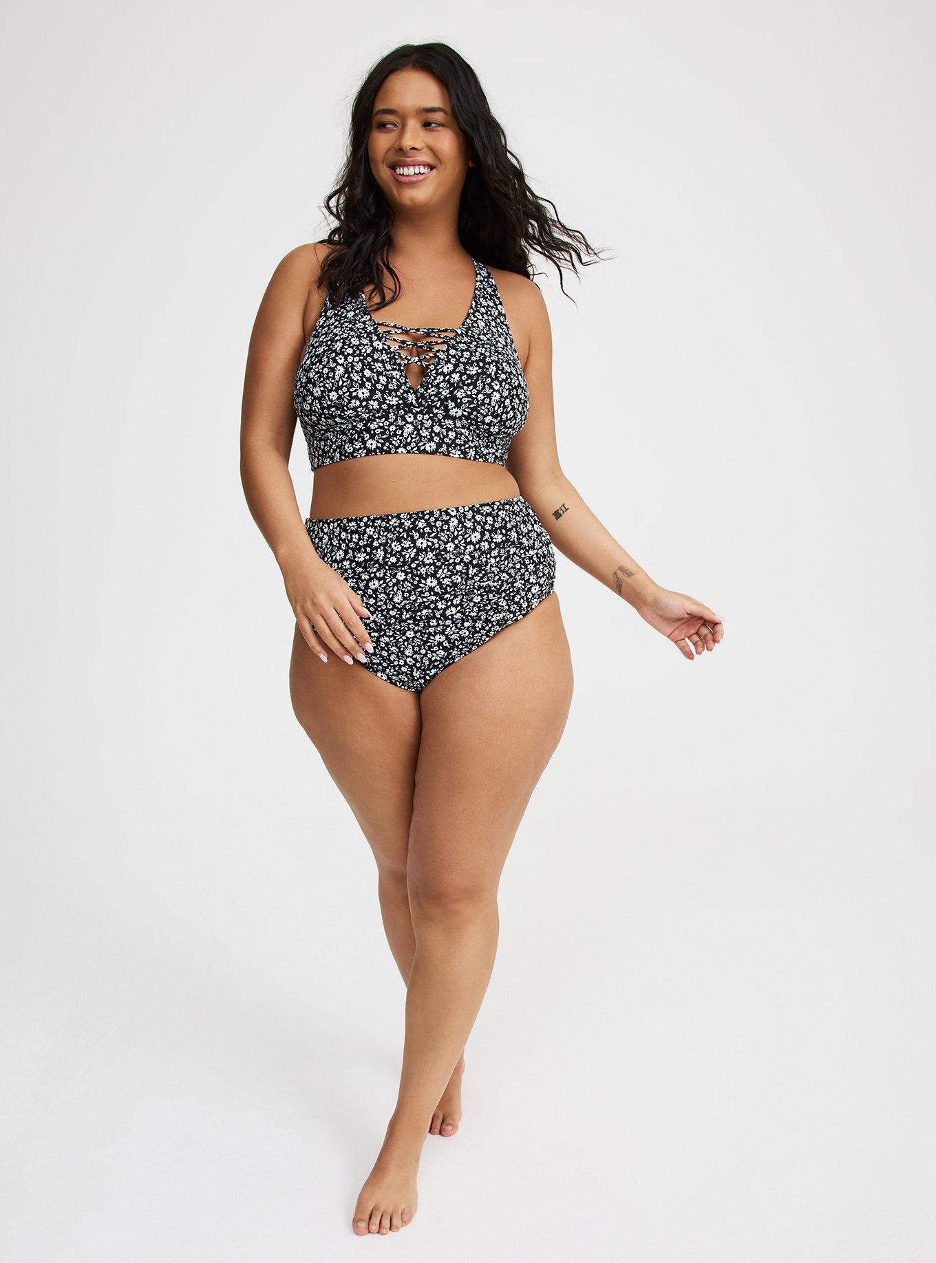 High-Waist High Leg Cheeky Swim Bottom