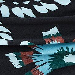 High-Waist Ruched Cheeky Swim Bottom, SAMBA TROPICAL DEEP BLACK, swatch