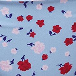 High-Rise Ruched Cheeky Swim Bottom, PETITE ROSES FLORAL BLUE, swatch