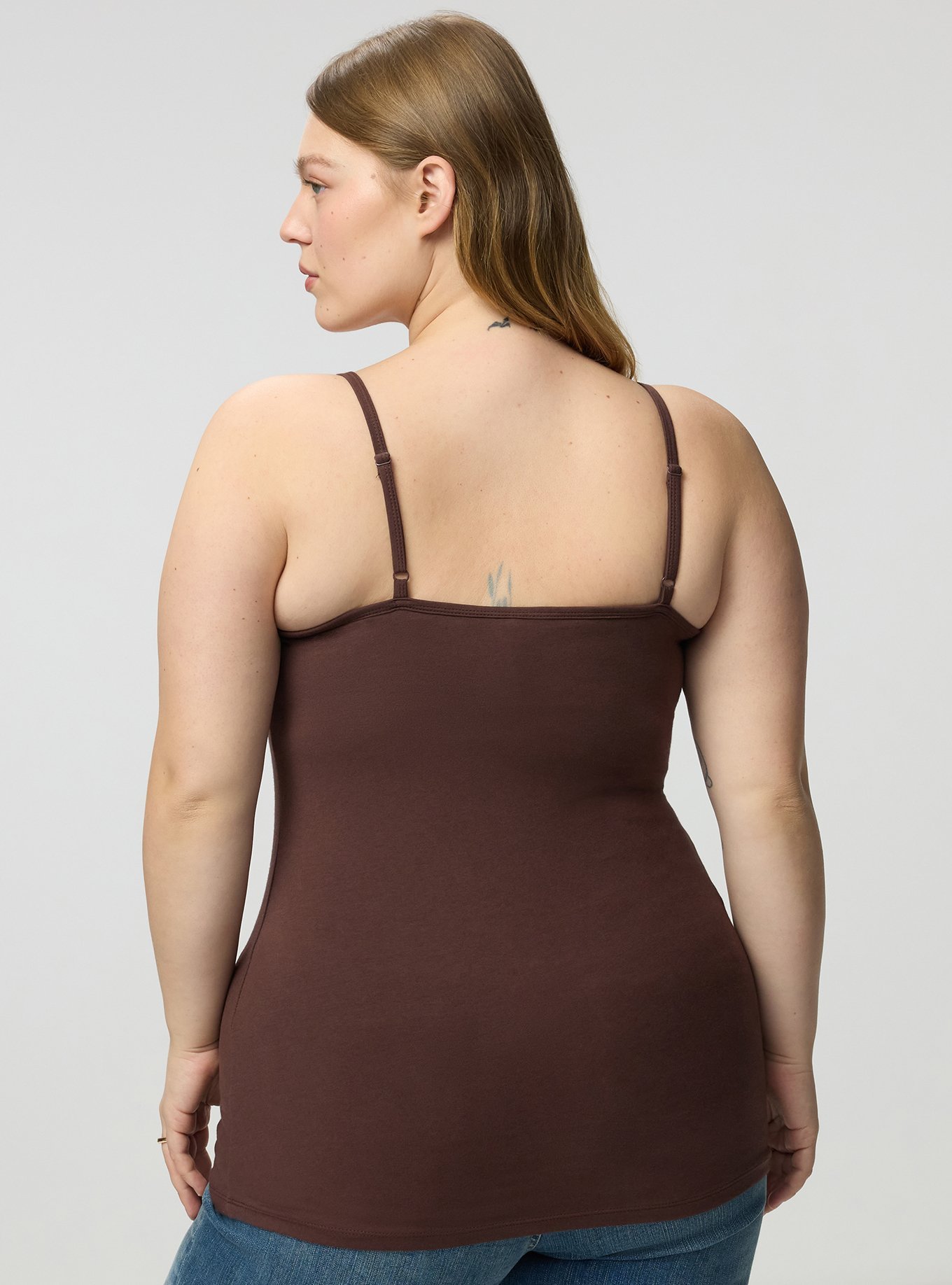 Foxy Scoop Neck Built In Bra Cami, PUCE, alternate
