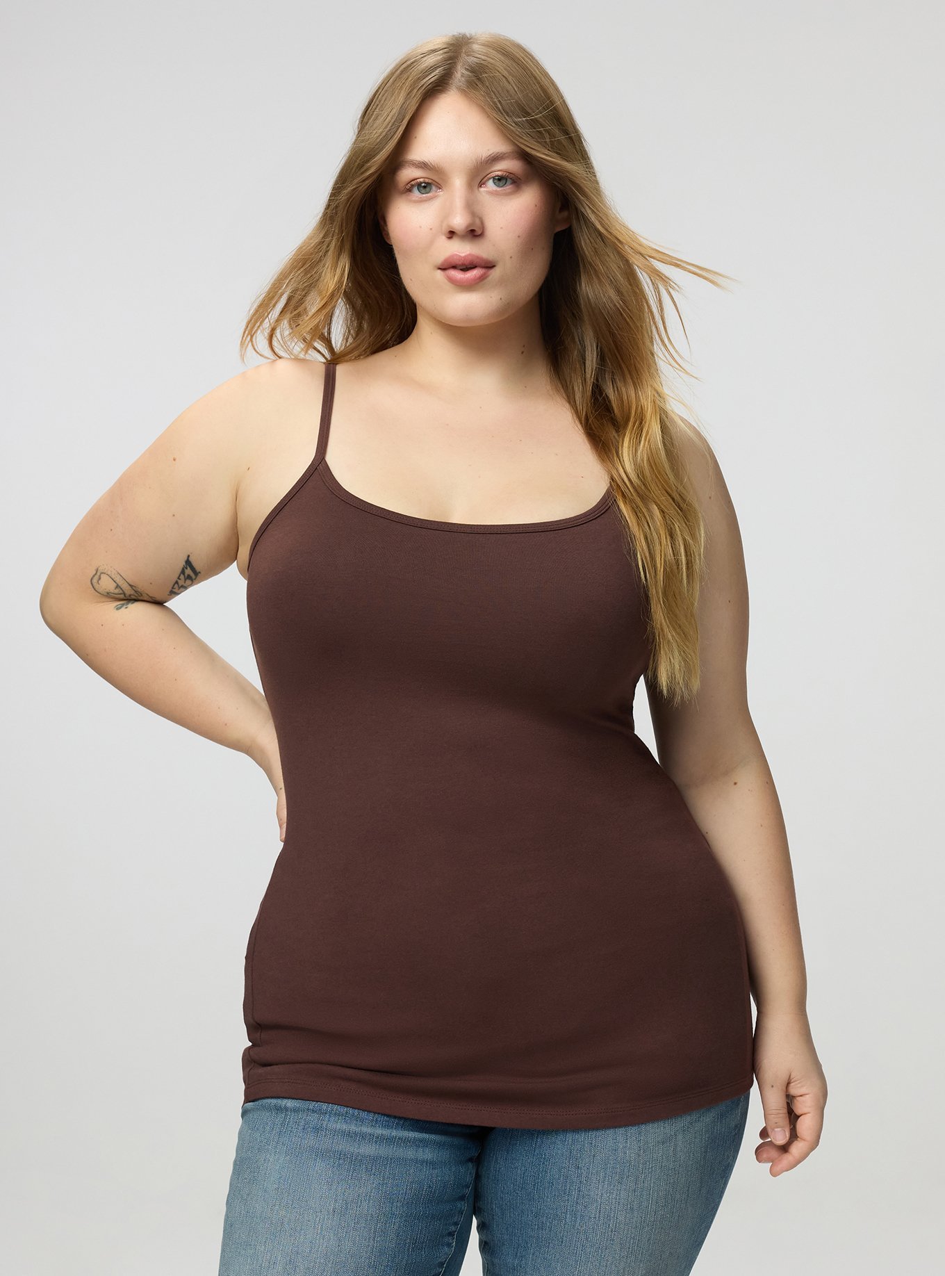 Foxy Scoop Neck Built In Bra Cami, PUCE, hi-res
