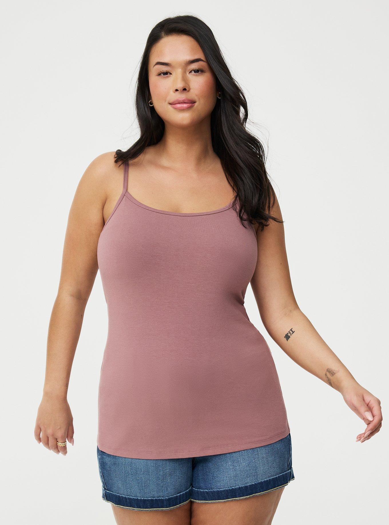 Foxy Scoop Neck Built-In Bra Cami, ROSE TAUPE, hi-res
