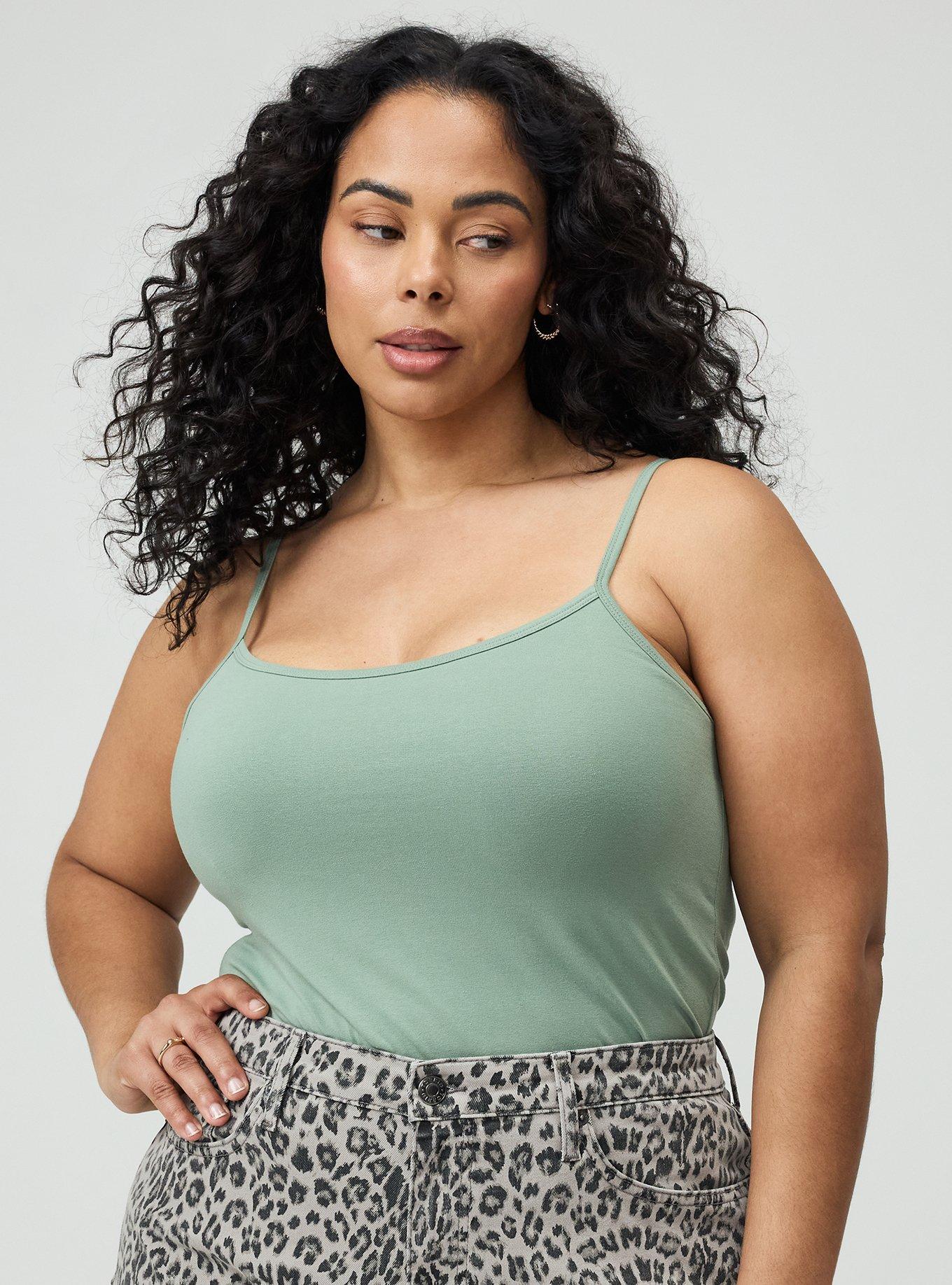 Foxy Scoop Built-In Bra Cami, HEDGE GREEN, alternate