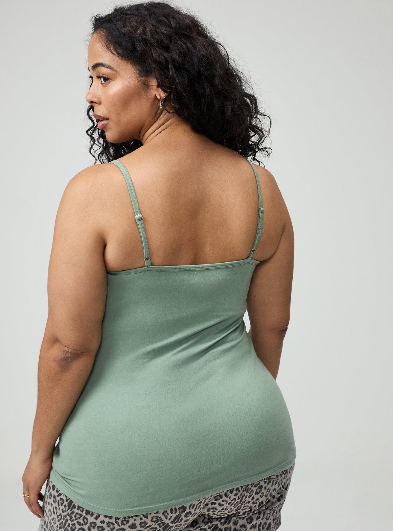 Foxy Scoop Built-In Bra Cami, HEDGE GREEN, alternate
