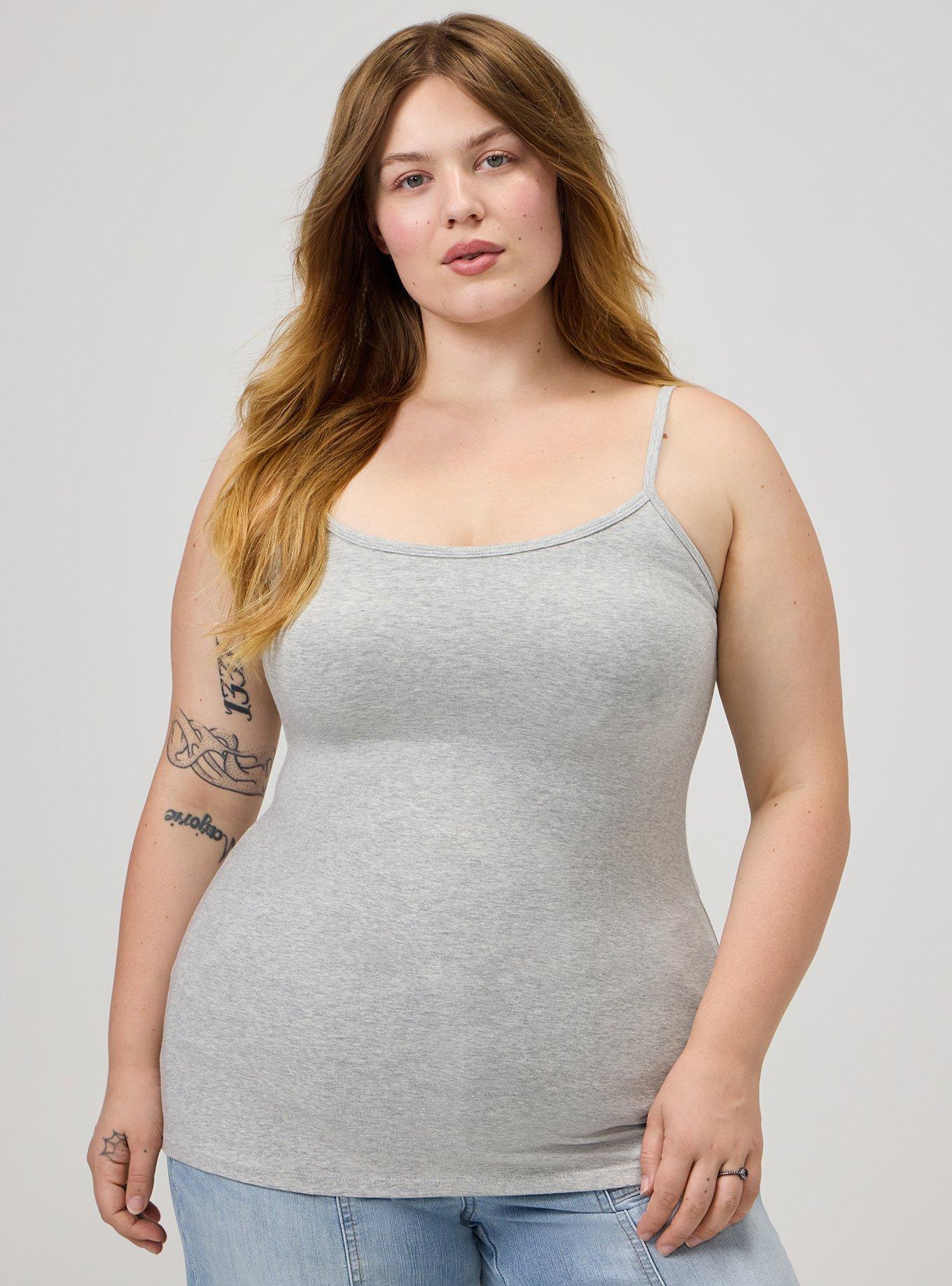 Foxy Scoop Built In Bra Cami, LIGHTEST HEATHER GREY, hi-res