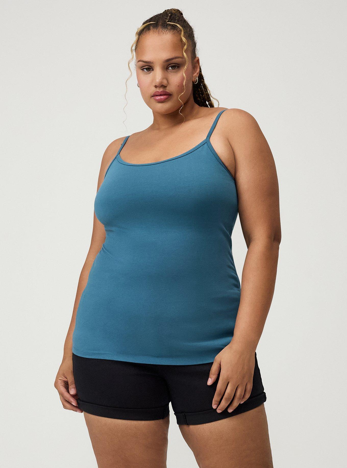 Foxy Scoop Built-In Bra Cami, MALLARD BLUE, hi-res