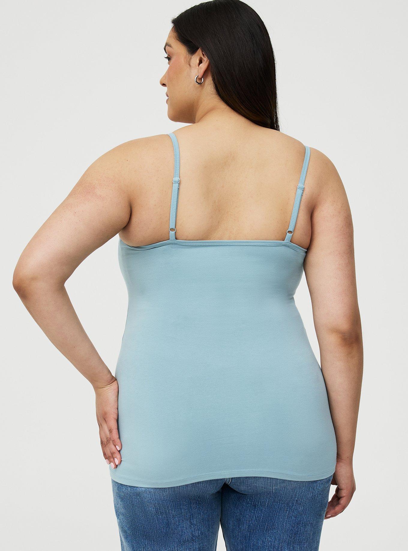 Foxy Scoop Neck Built In Bra Cami, STONE BLUE, alternate