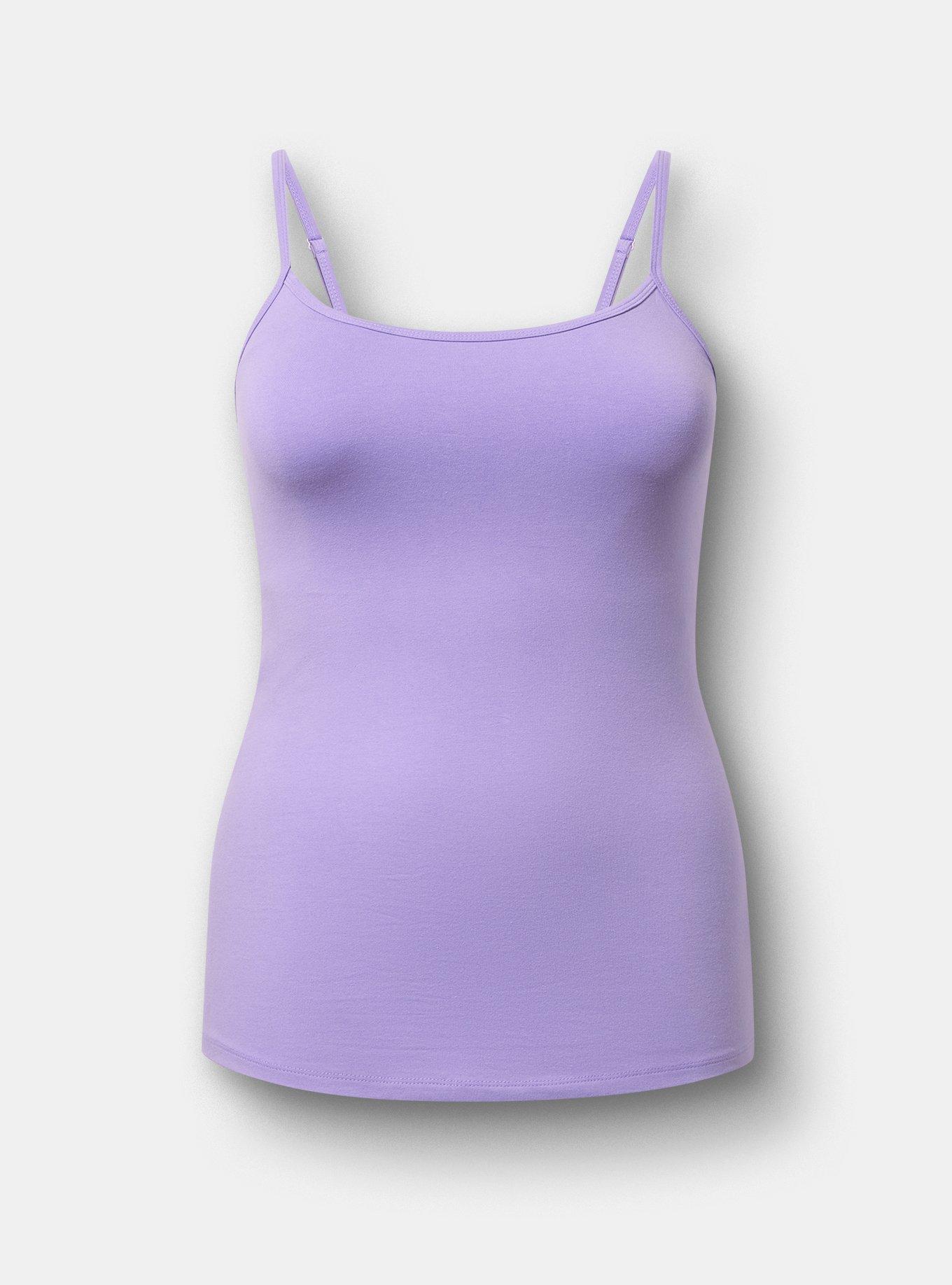 Foxy Scoop Built In Bra Cami, PAISLEY PURPLE, flat