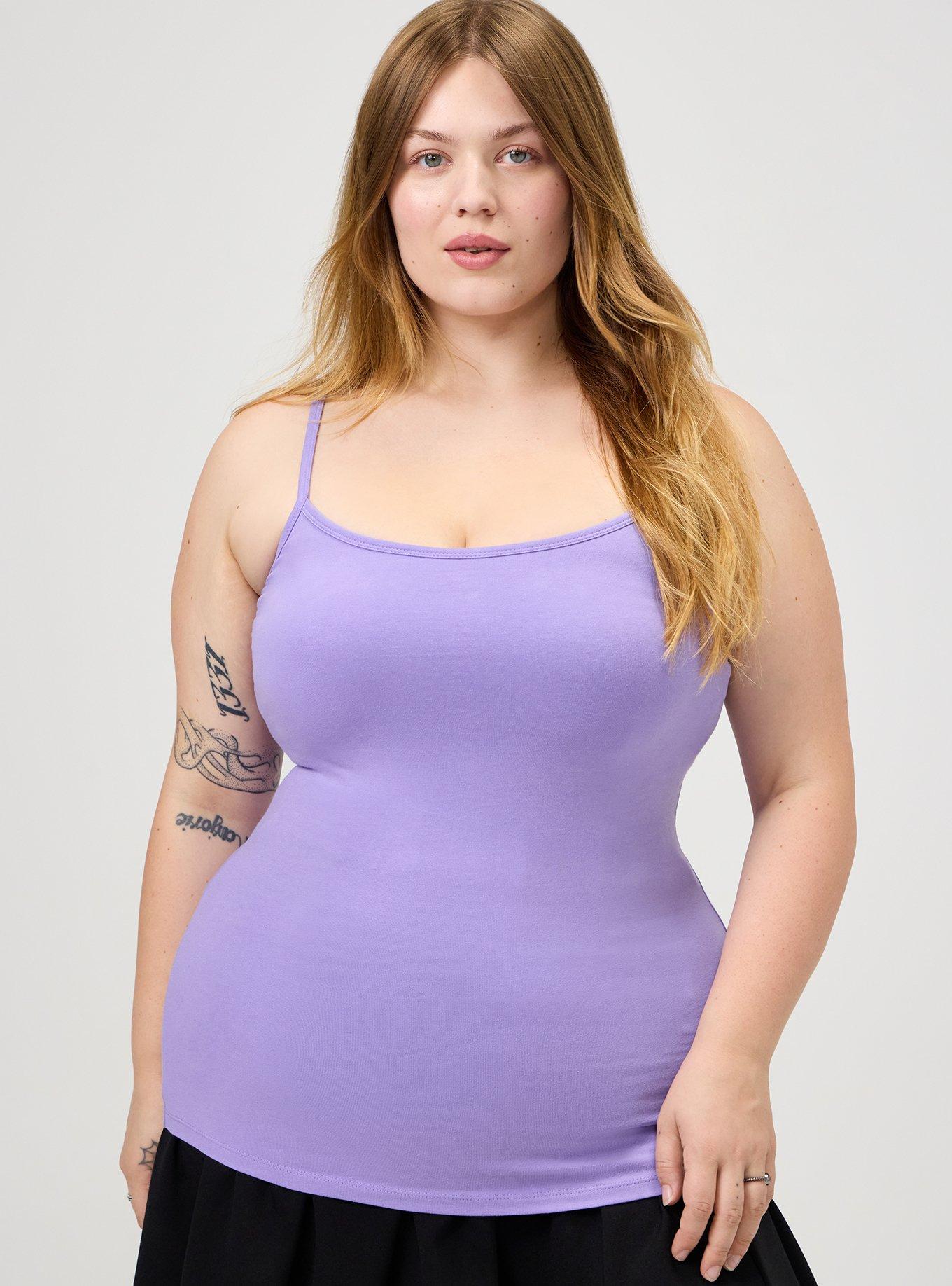 Foxy Scoop Built In Bra Cami, PAISLEY PURPLE, hi-res