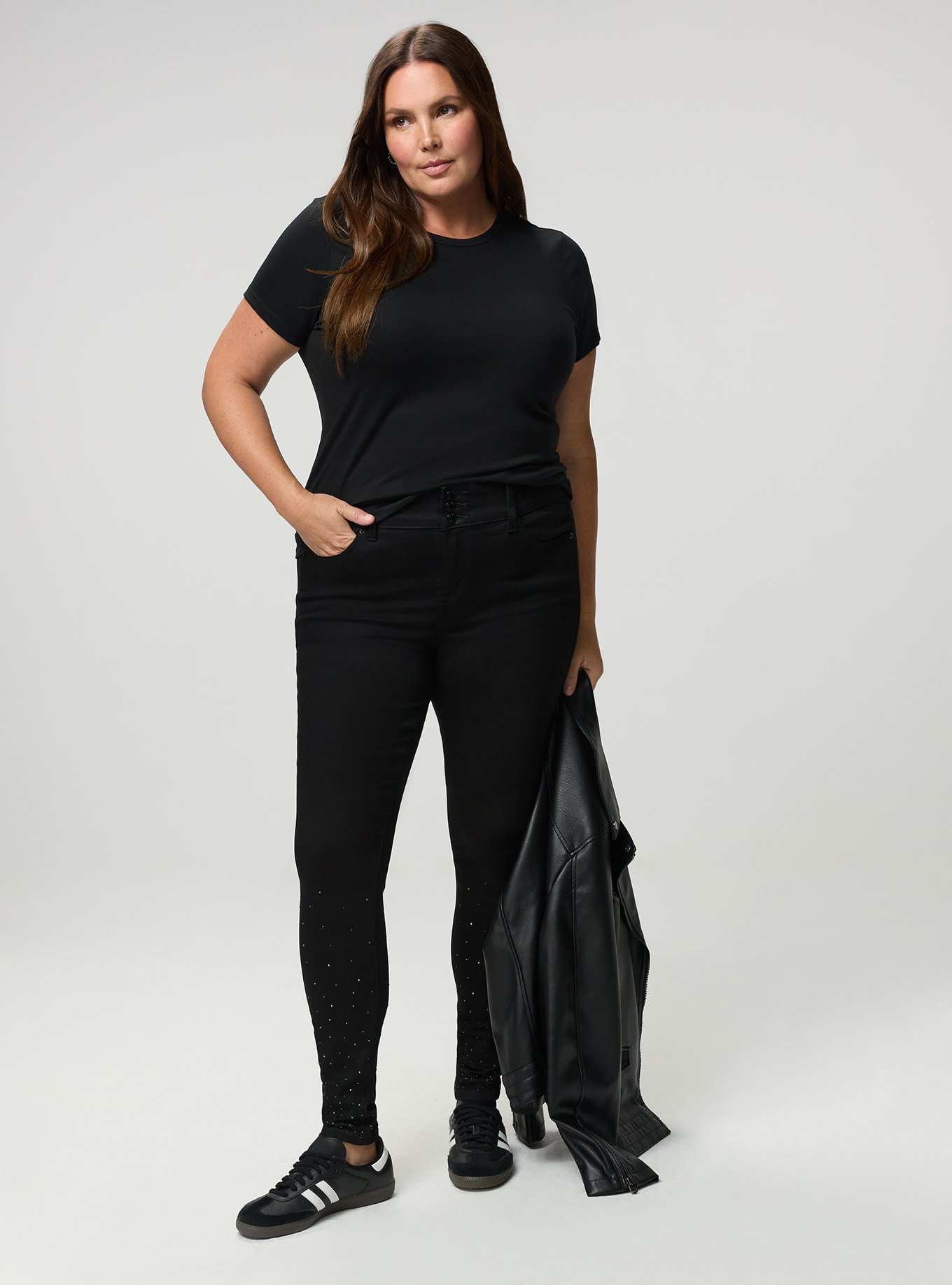 Jegging High-Rise Skinny Jean, BLACK RHINESTONE, alternate