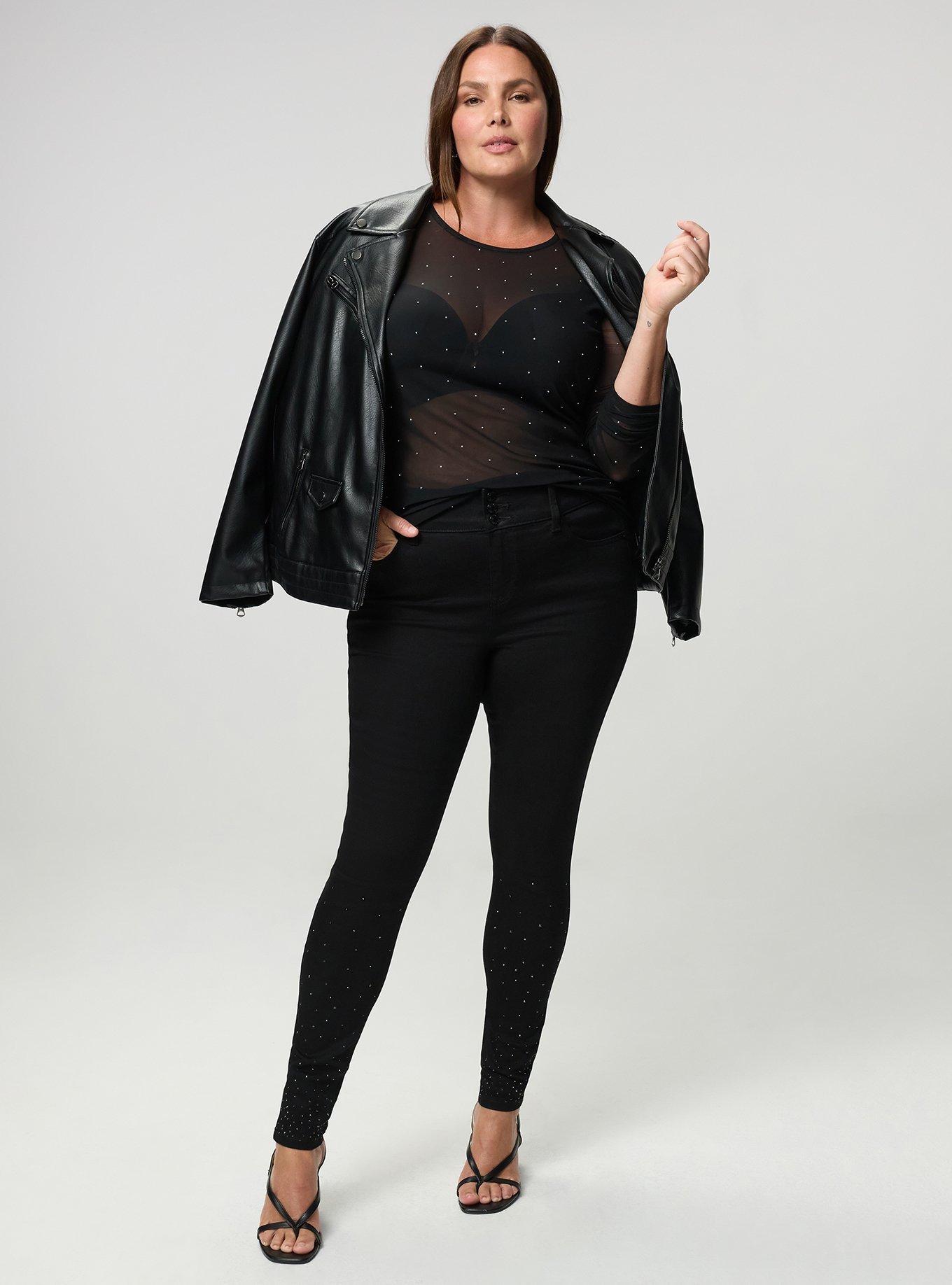 Jegging High-Rise Skinny Jean, BLACK RHINESTONE, hi-res