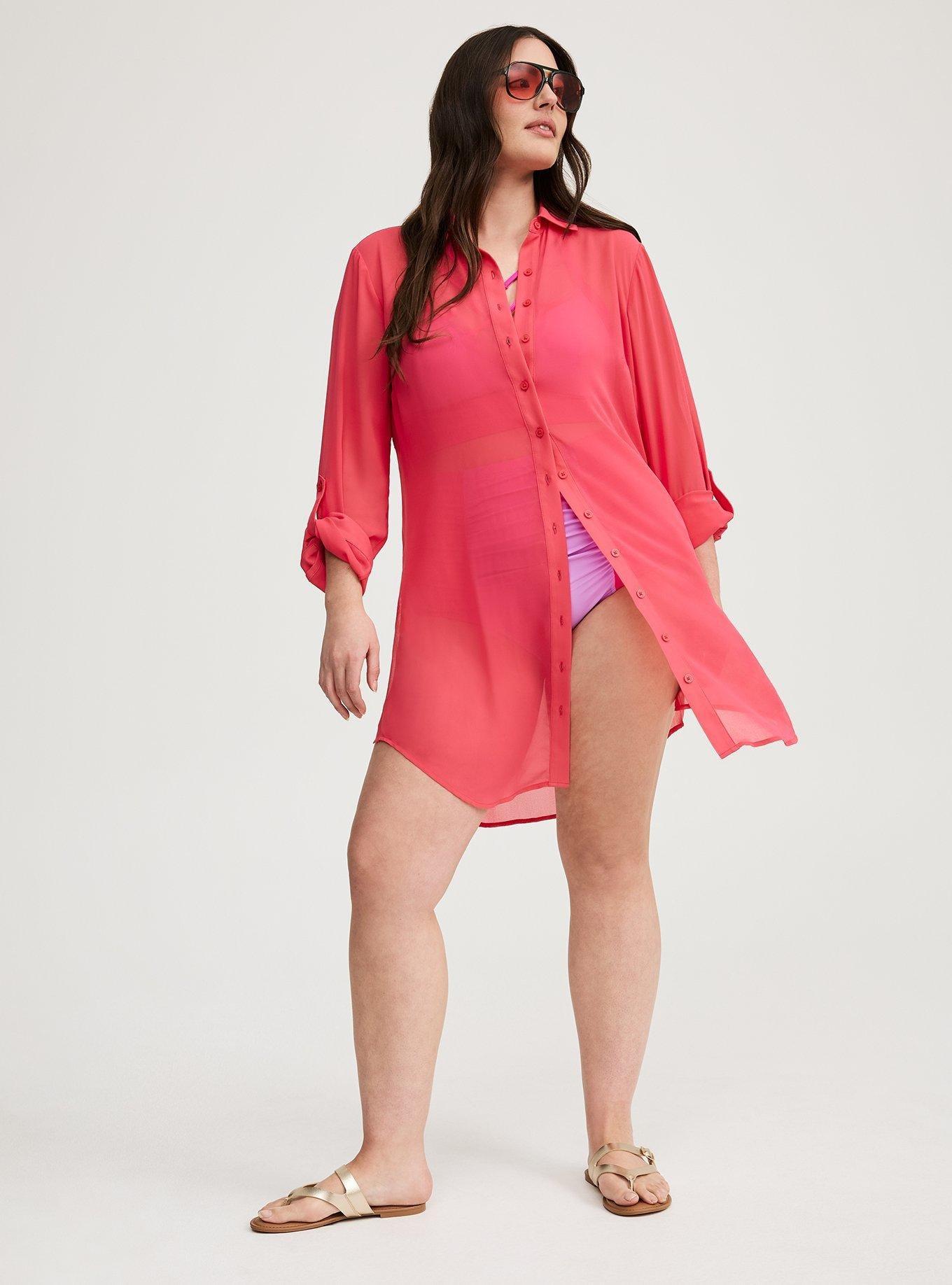 Plus Size - Sheer Button-Down Cover-Up - Torrid Plus Size - Sheer Button-Down Cover-Up - Torrid