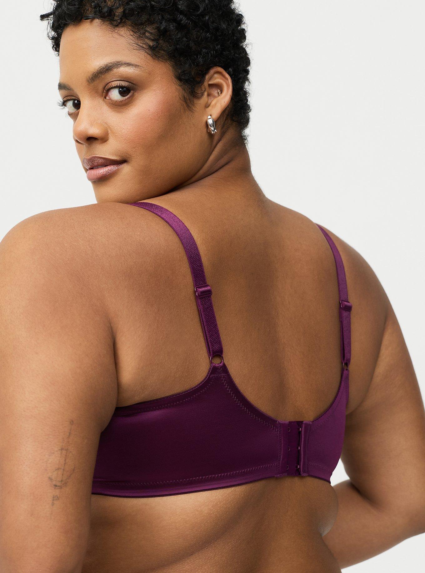 Full Coverage Unlined Lace Bra, POTENT PURPLE, alternate