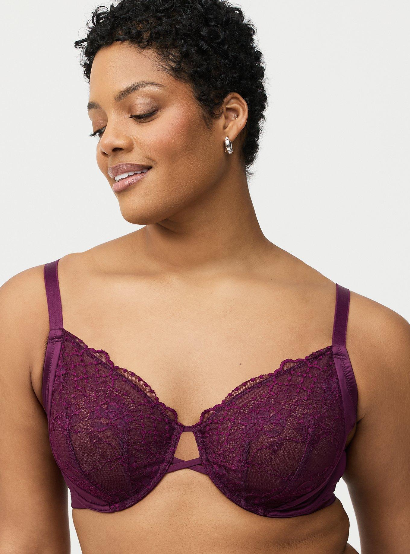 Full-Coverage Unlined Bra, POTENT PURPLE, hi-res