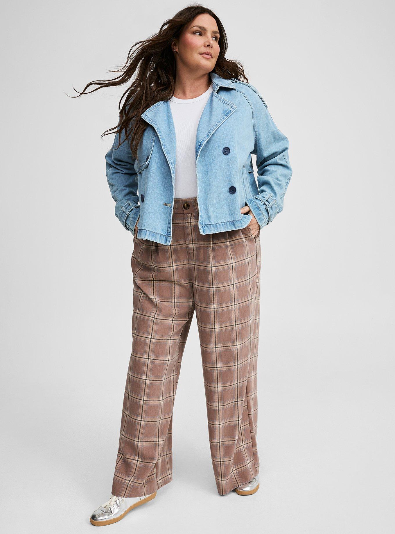 Lightweight Denim Crop Trench 