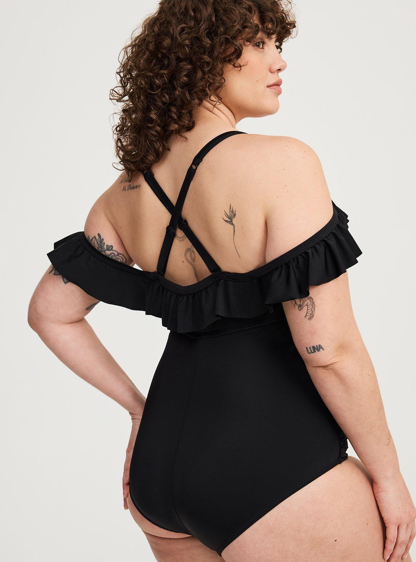 Off-The-Shoulder Ruffle One Piece Swimsuit