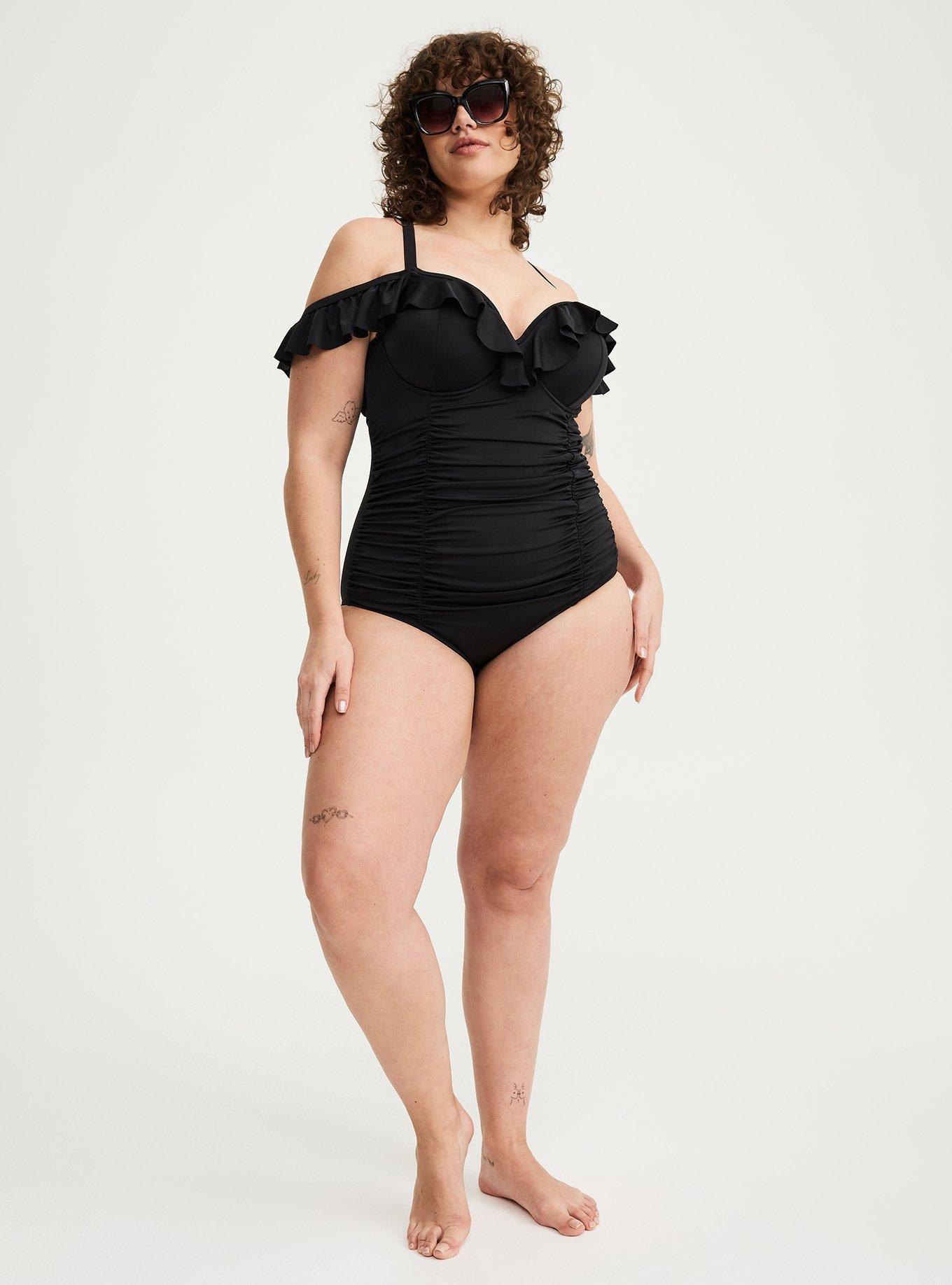 Off-The-Shoulder Ruffle One Piece Swimsuit