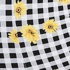 Ruched Swim Hot Short, DAISY GINGHAM BRIGHT WHITE, swatch