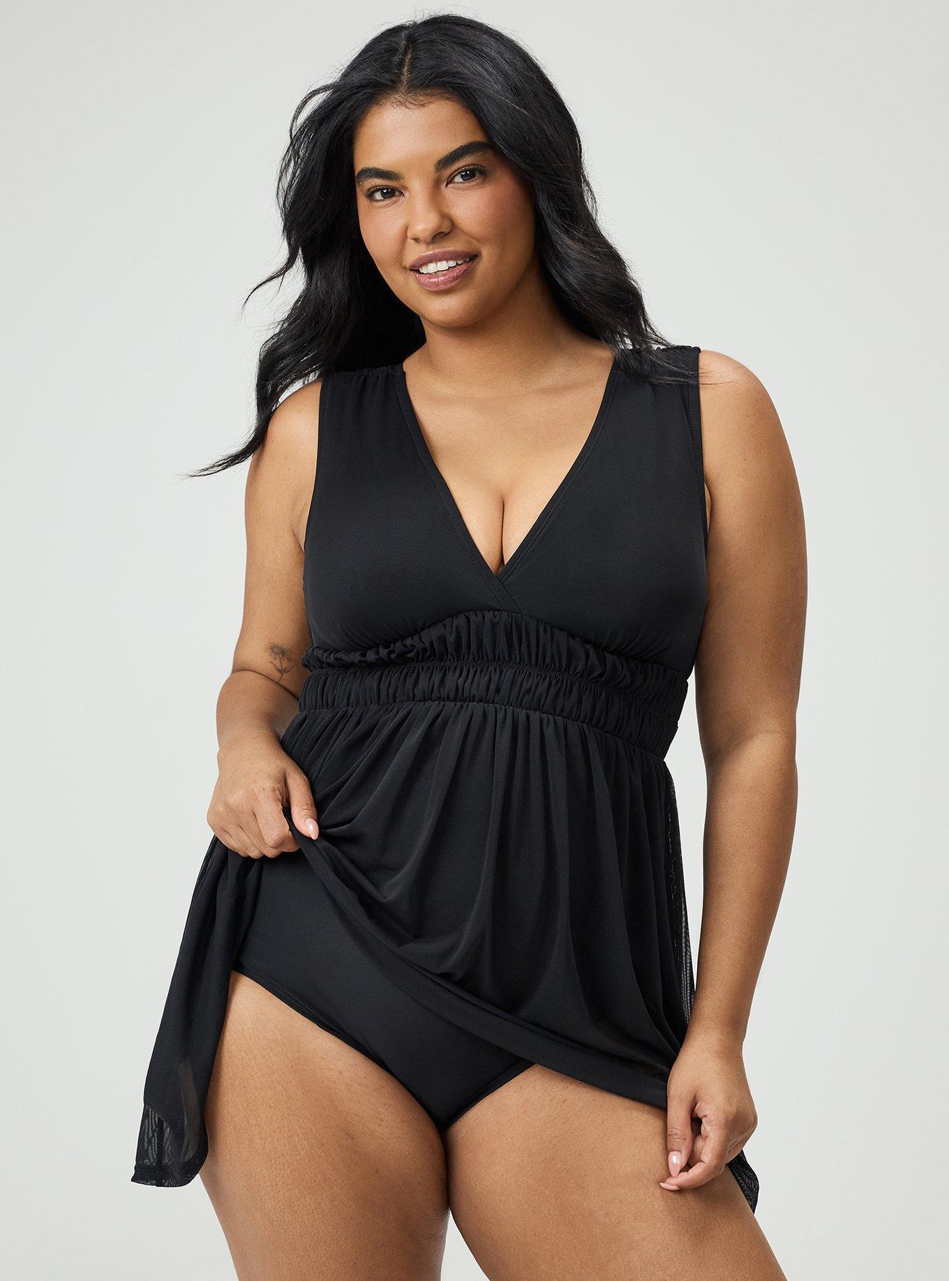 mesh swim dress Plus Size - Mesh Swim Dress