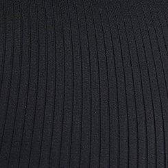 Wire-Free Ribbed Henley High Neck Bikini Top, DEEP BLACK, swatch