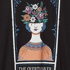 Overthinker Tarot Classic Fit Heritage Jersey Crew Tee, DEEP BLACK, swatch