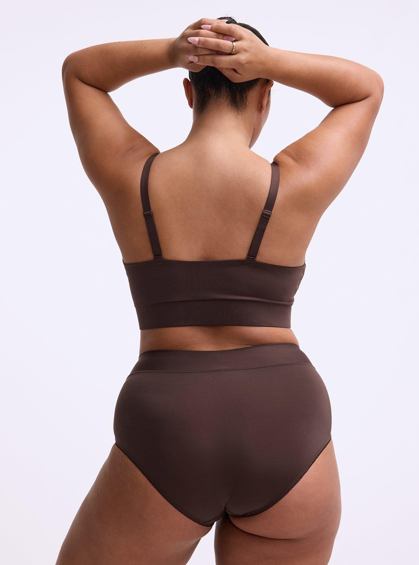 Second Skin Cross Front Mid-Rise Brief Panty, JAVA, alternate