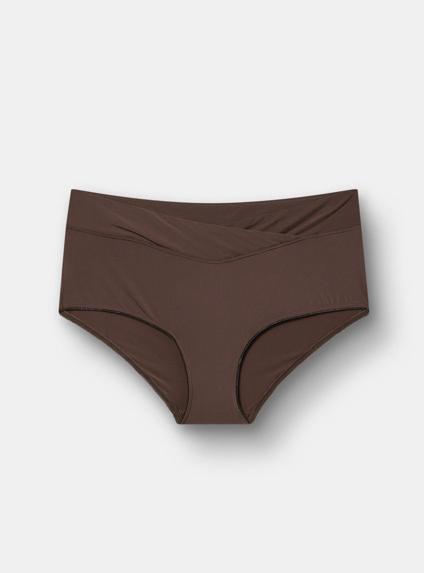 Second Skin Cross Front Mid-Rise Brief Panty, JAVA, hi-res