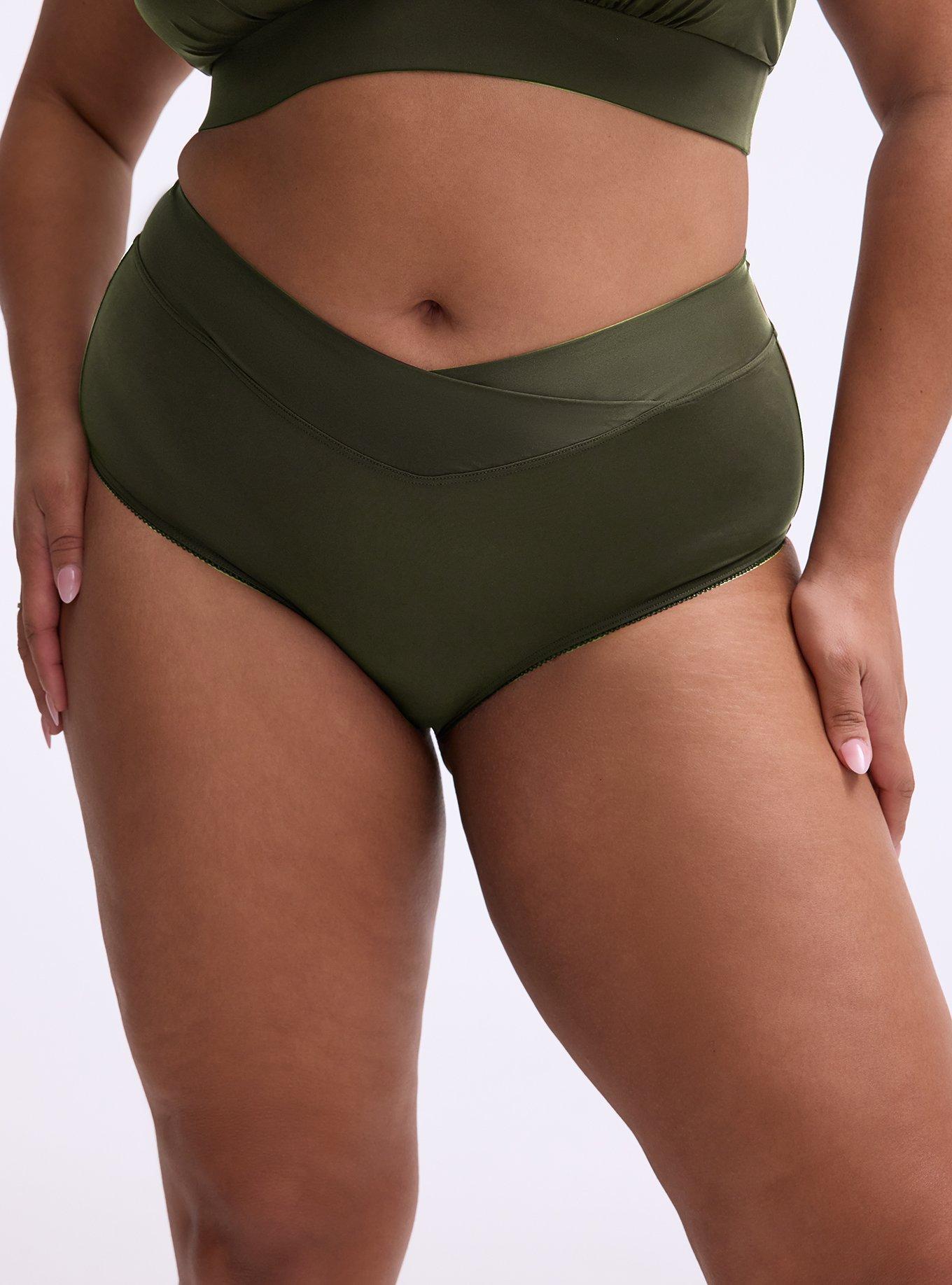 Microfiber Cross Front Mid-Rise Brief Panty, DEEP DEPTHS, alternate