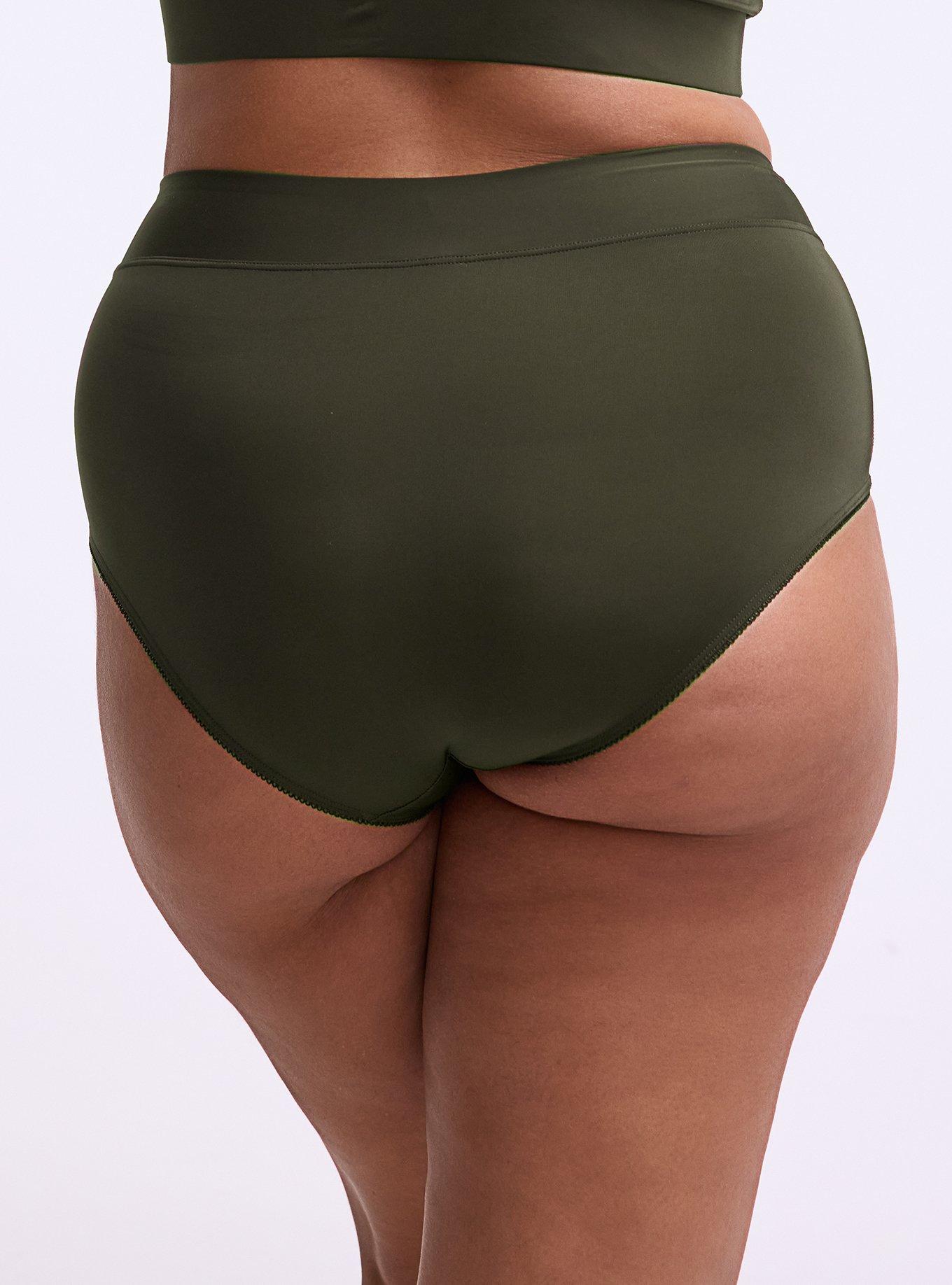 Microfiber Cross Front Mid-Rise Brief Panty, DEEP DEPTHS, alternate