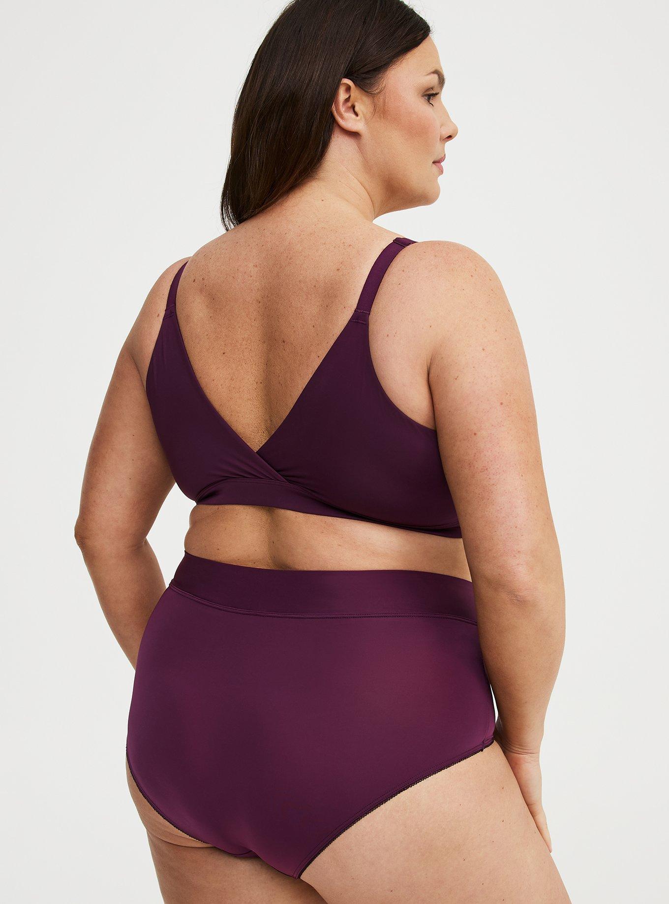 Second Skin Cross Front Mid-Rise Brief Panty, POTENT PURPLE, alternate