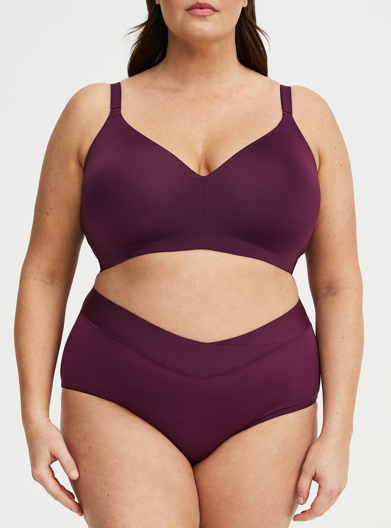 Second Skin Cross Front Mid-Rise Brief Panty, POTENT PURPLE, alternate