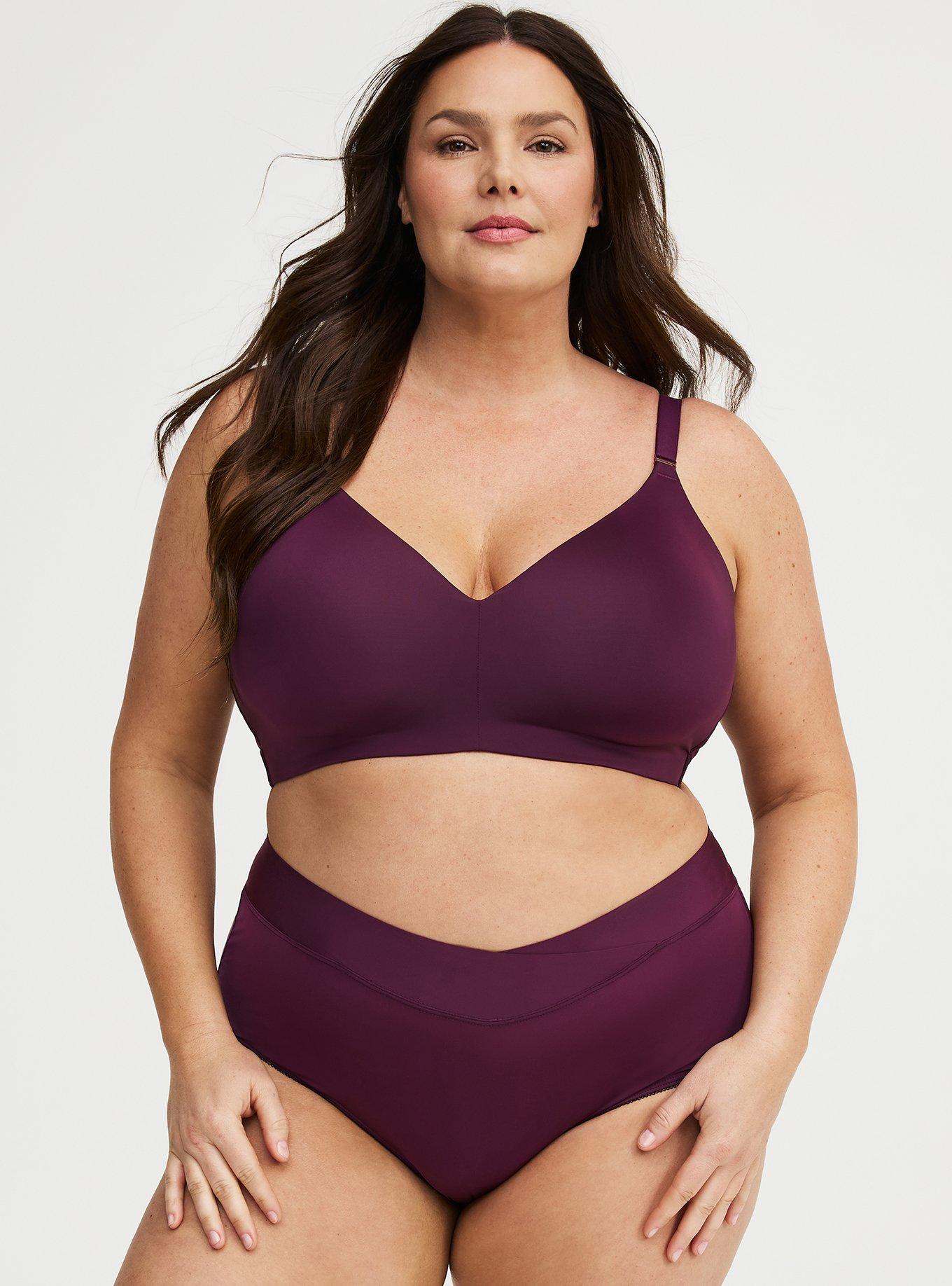 Second Skin Cross Front Mid-Rise Brief Panty, POTENT PURPLE, hi-res