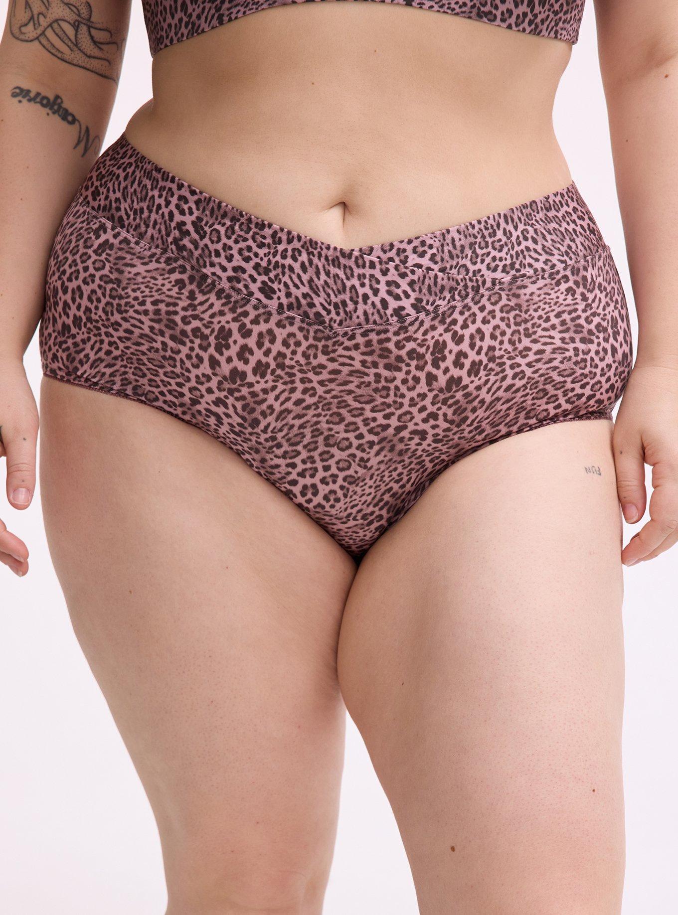 Second Skin Cross Front Mid-Rise Brief Panty, CLASSIC LEOPARD KEEPSAKE LILAC, alternate