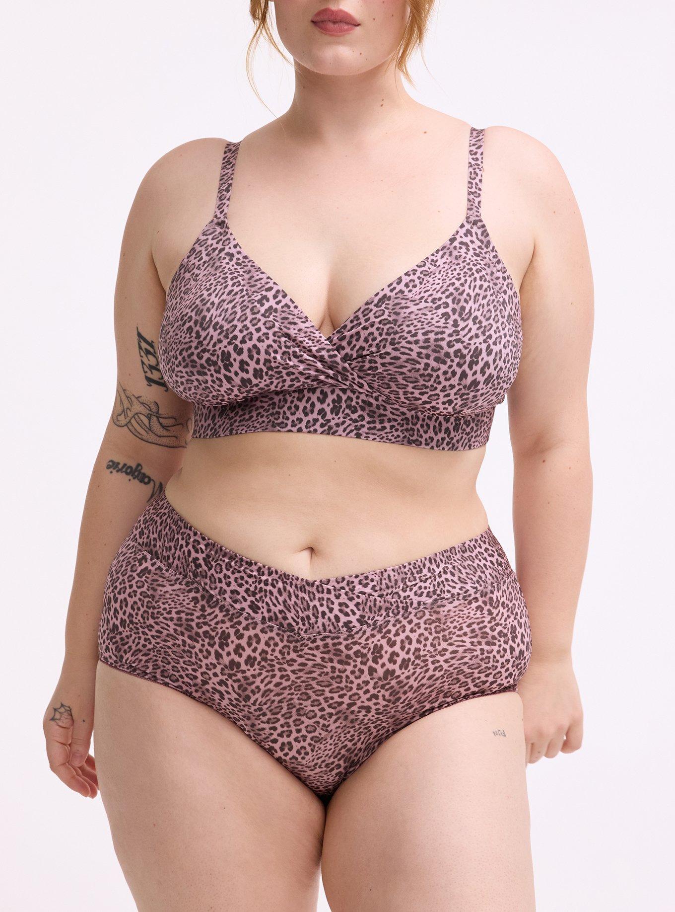 Second Skin Cross Front Mid-Rise Brief Panty, CLASSIC LEOPARD KEEPSAKE LILAC, alternate