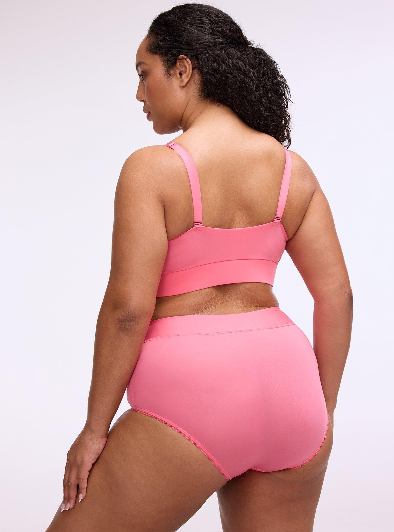 Second Skin Cross Front Mid-Rise Brief Panty, CAMELLIA ROSE, alternate