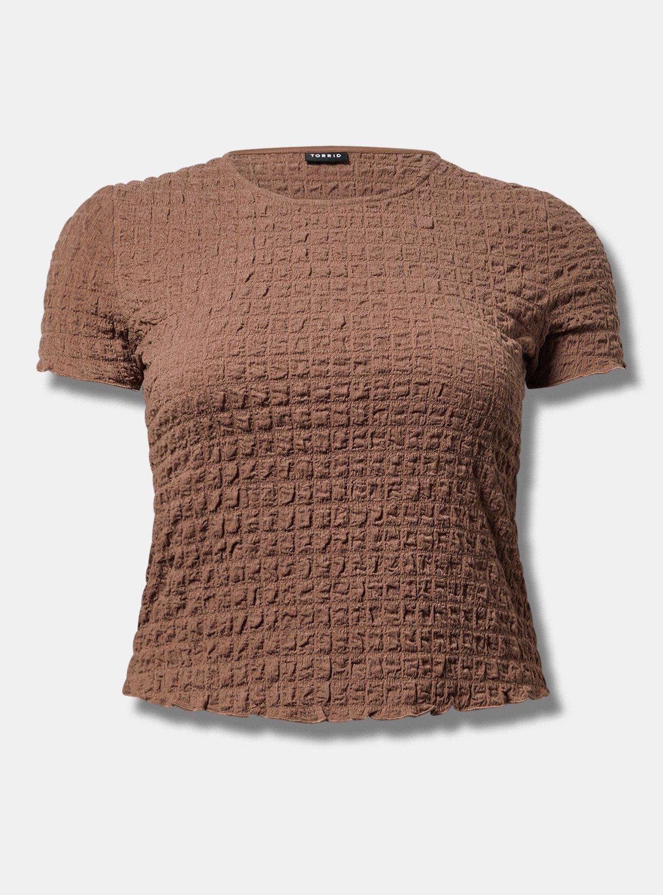 Textured Crew Neck Top