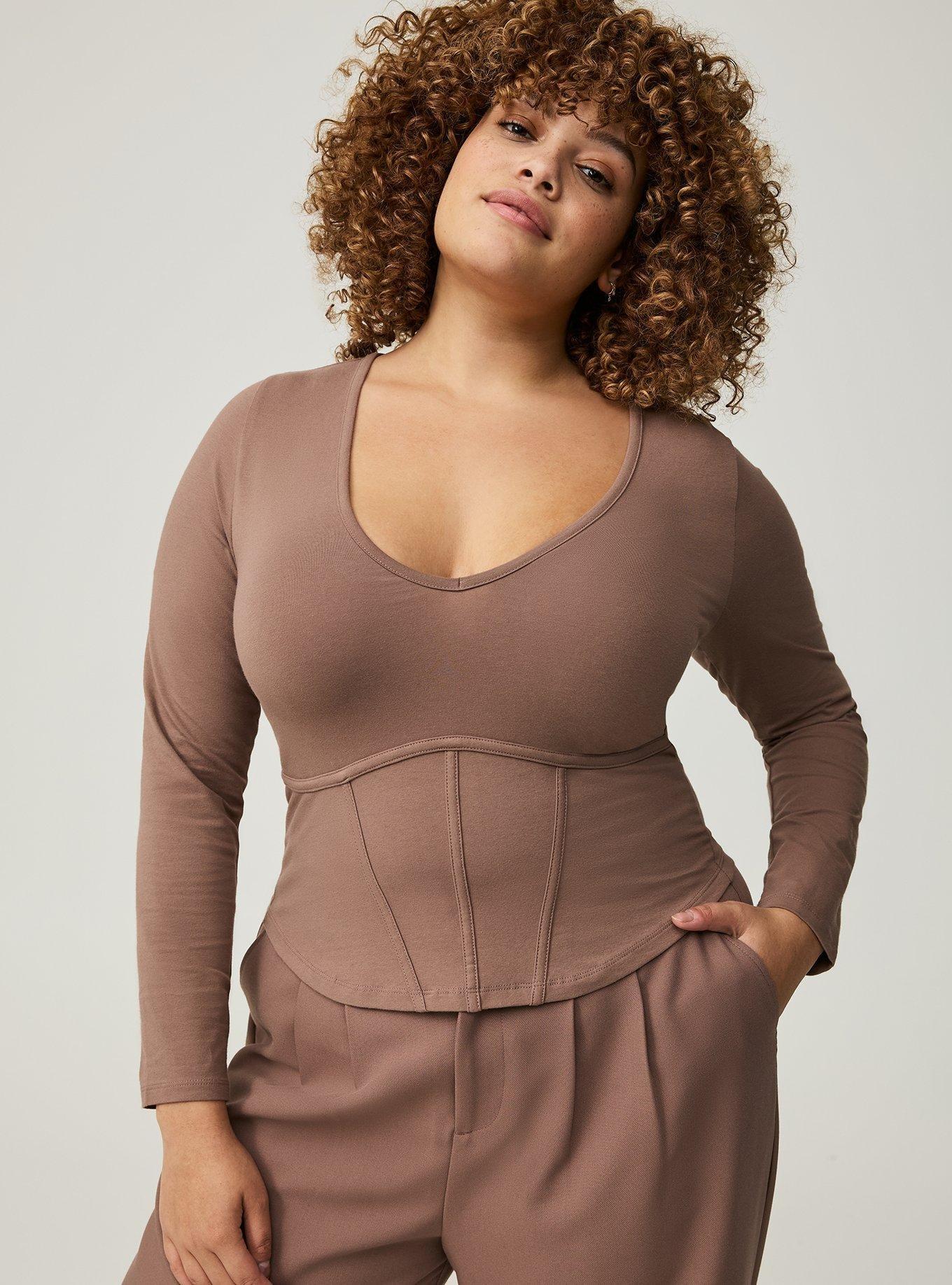 Foxy V-Neck Corset Crop Top