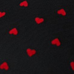 Heart Flocked Mesh Midi Dress, BLACK RED HEART, swatch