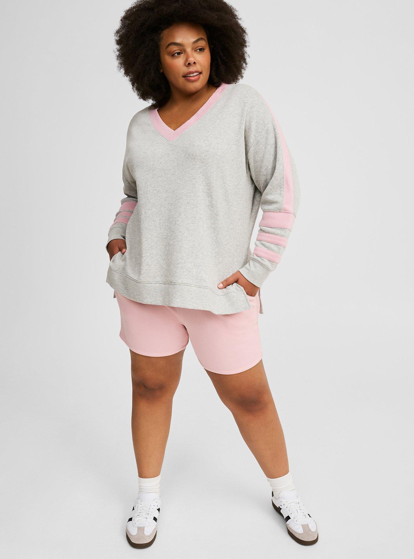 Step Hem V-Neck Sweatshirt